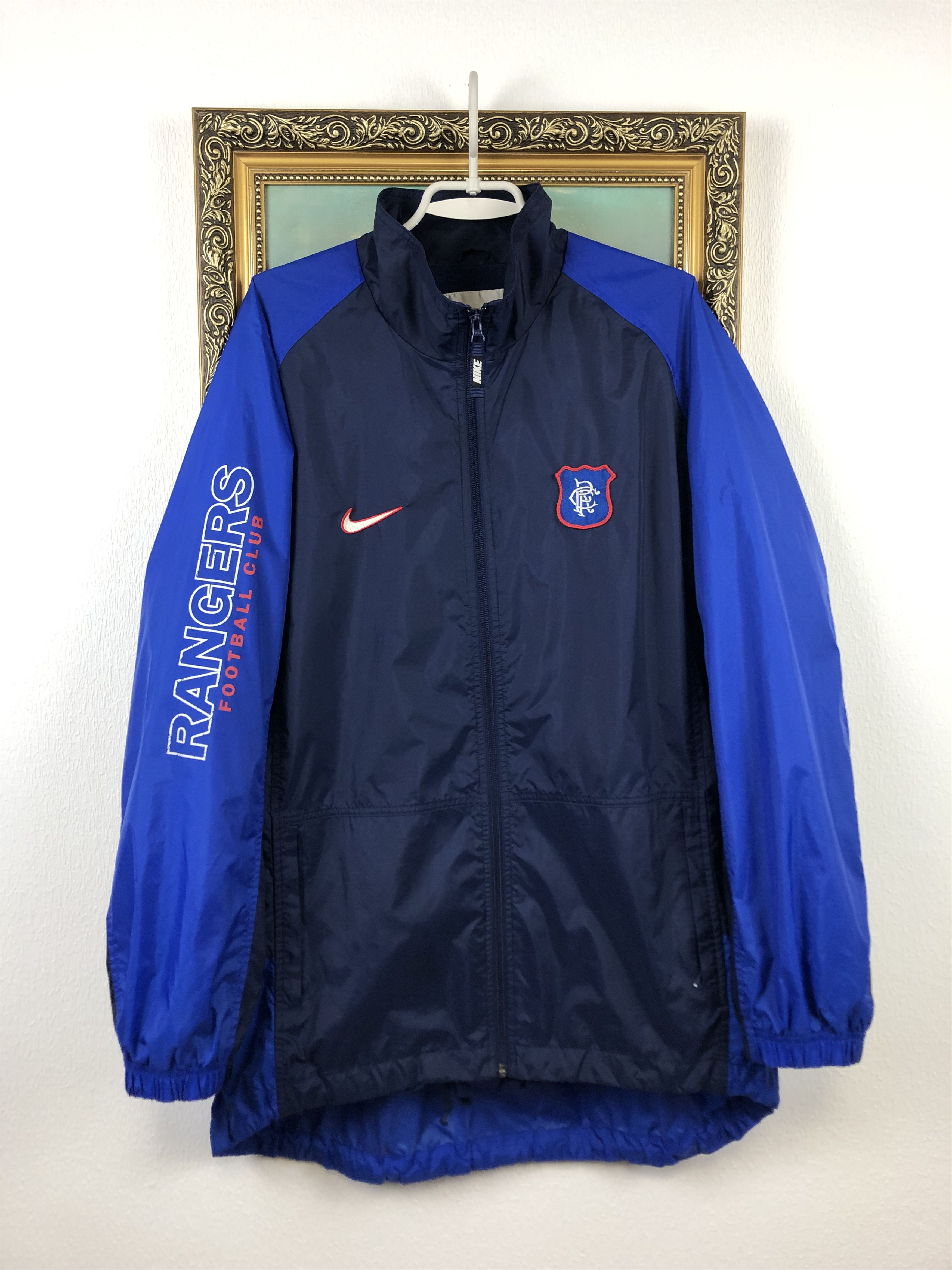 Nike Vintage Nike Glasgow Rangers Wind Football Jacket Soccer Size US XL / EU 56 / 4 - 1 Thumbnail