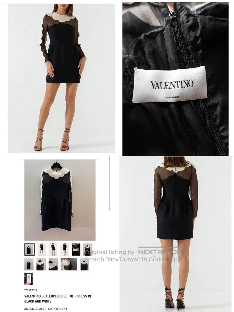 Valentino Valentino Classic black and white wool and silk dress Size M / US 6-8 / IT 42-44 - 8 Thumbnail