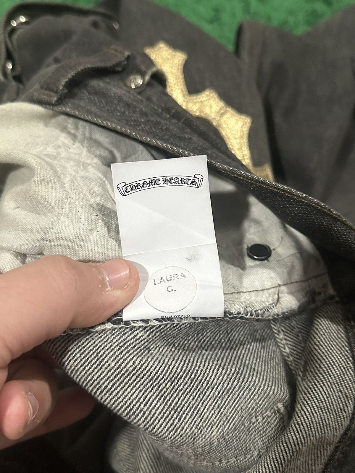 Chrome Hearts Chrome Hearts Levi’s 501 Grey Gold Patch Jeans Size US 33 - 19 Thumbnail