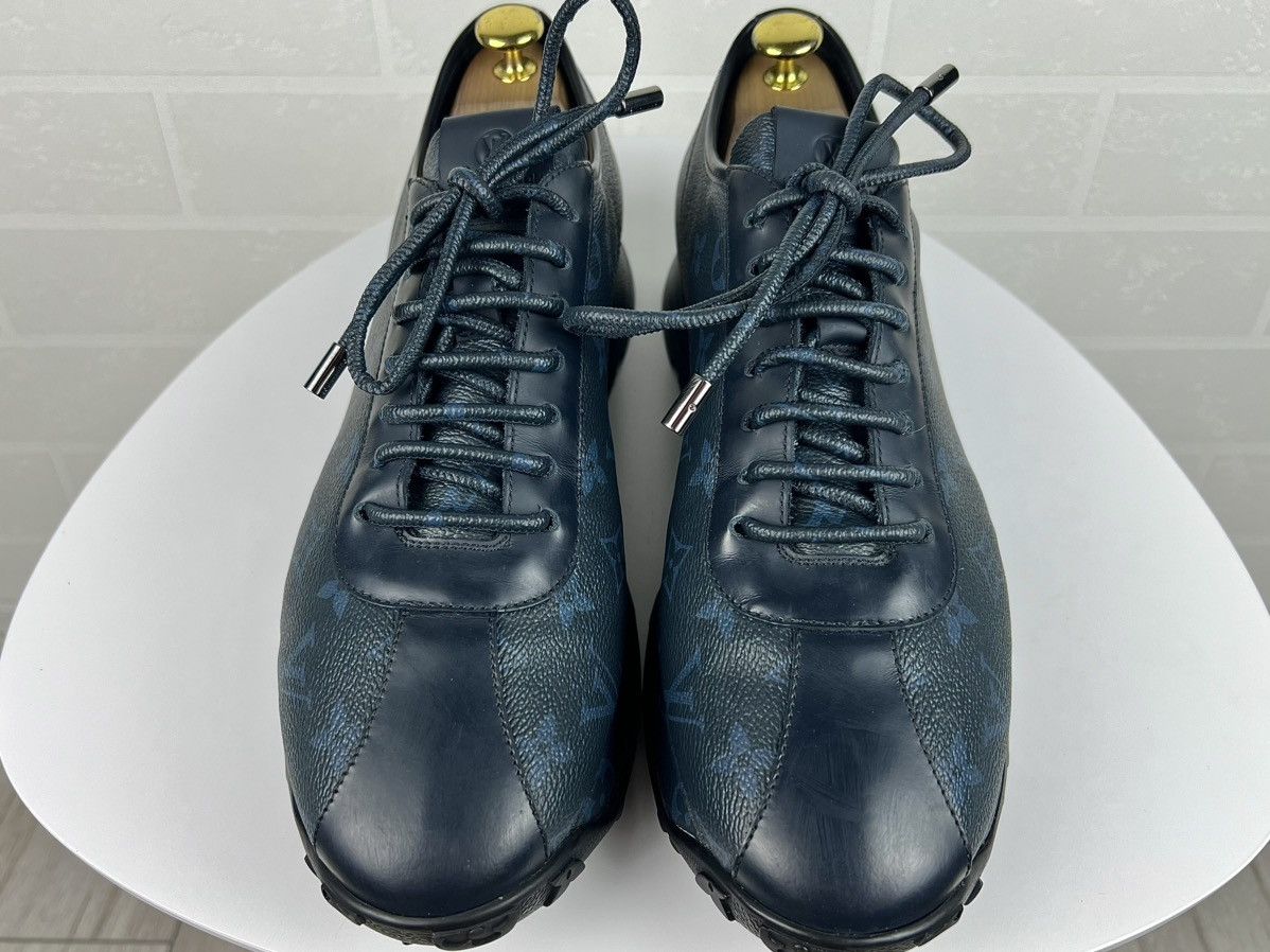 Louis Vuitton LOUIS VUITTON Sneakers Leather Trainers LV Monogram Logo Men Size US 10.5 / EU 43-44 - 9 Thumbnail