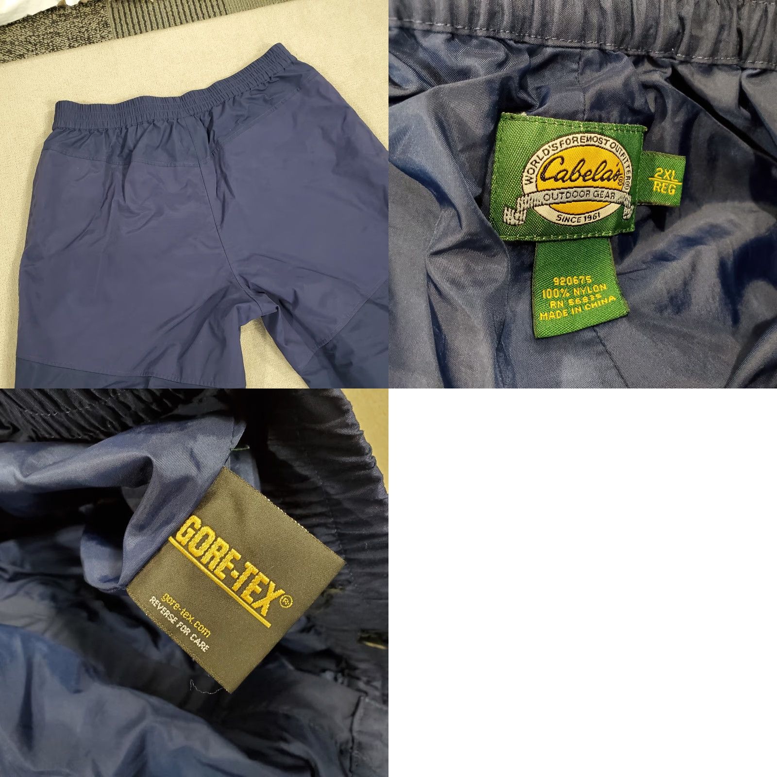 Vintage Cabela's Pants Mens 2XL Blue Windbreaker Outdoor Hunting Fishing Nylon Regular Straight Inseam 30 Ankle Zip Lightweight Gore Tex Size US 39 - 8 Thumbnail