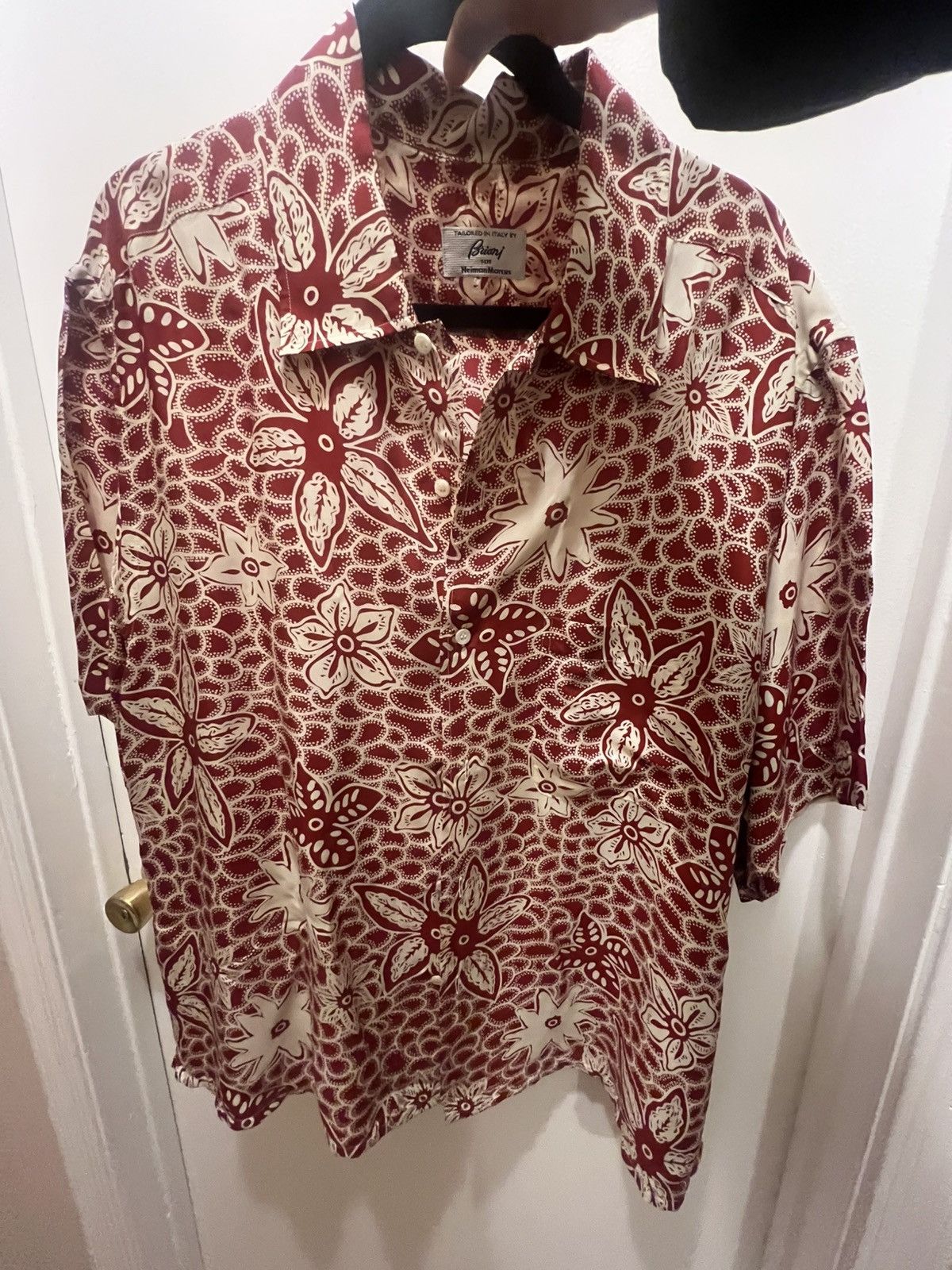 Other Vintage Brioni x Neiman Marcus 100% Silk Hawaiian Shirt Size US XL / EU 56 / 4 - 2 Thumbnail