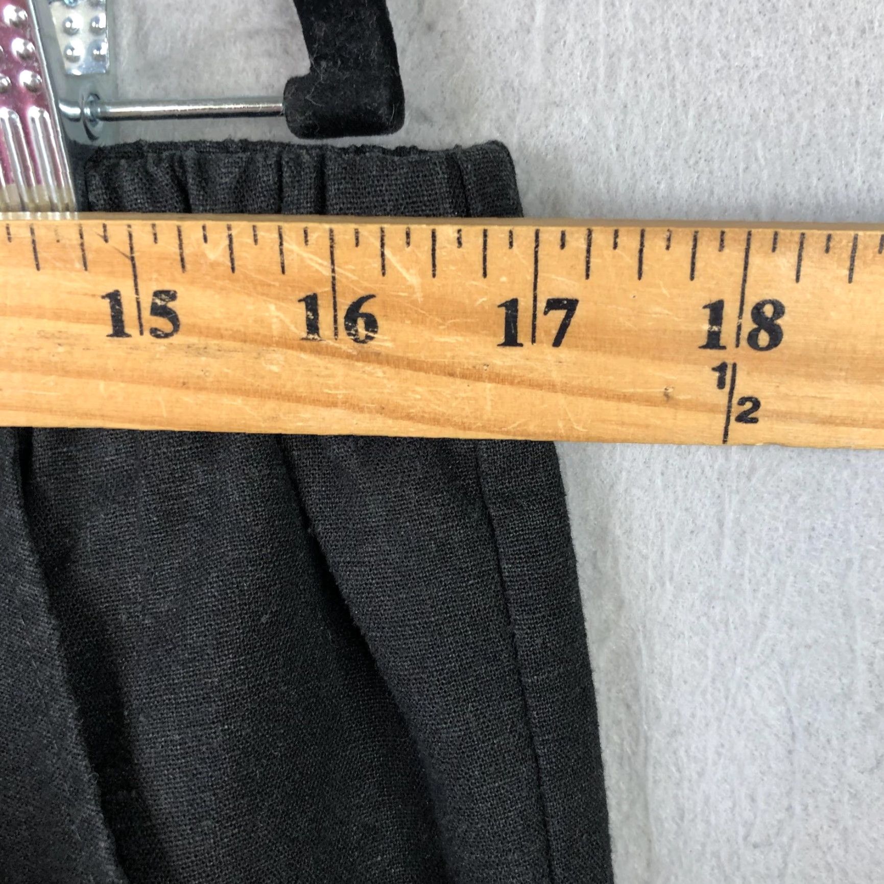 Vintage Alfred Dunner Pants Womens 16 Black Linen Blend Elastic Waist Drawstring Relaxed Size 38" / US 16 / IT 52 - 3 Thumbnail