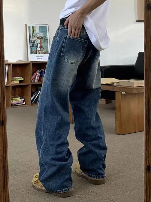 Jean Miyazaki x Miyu Baggy Blue Denim Jeans, Loose Denim Jeans Size US 32 / EU 48 - 4 Thumbnail