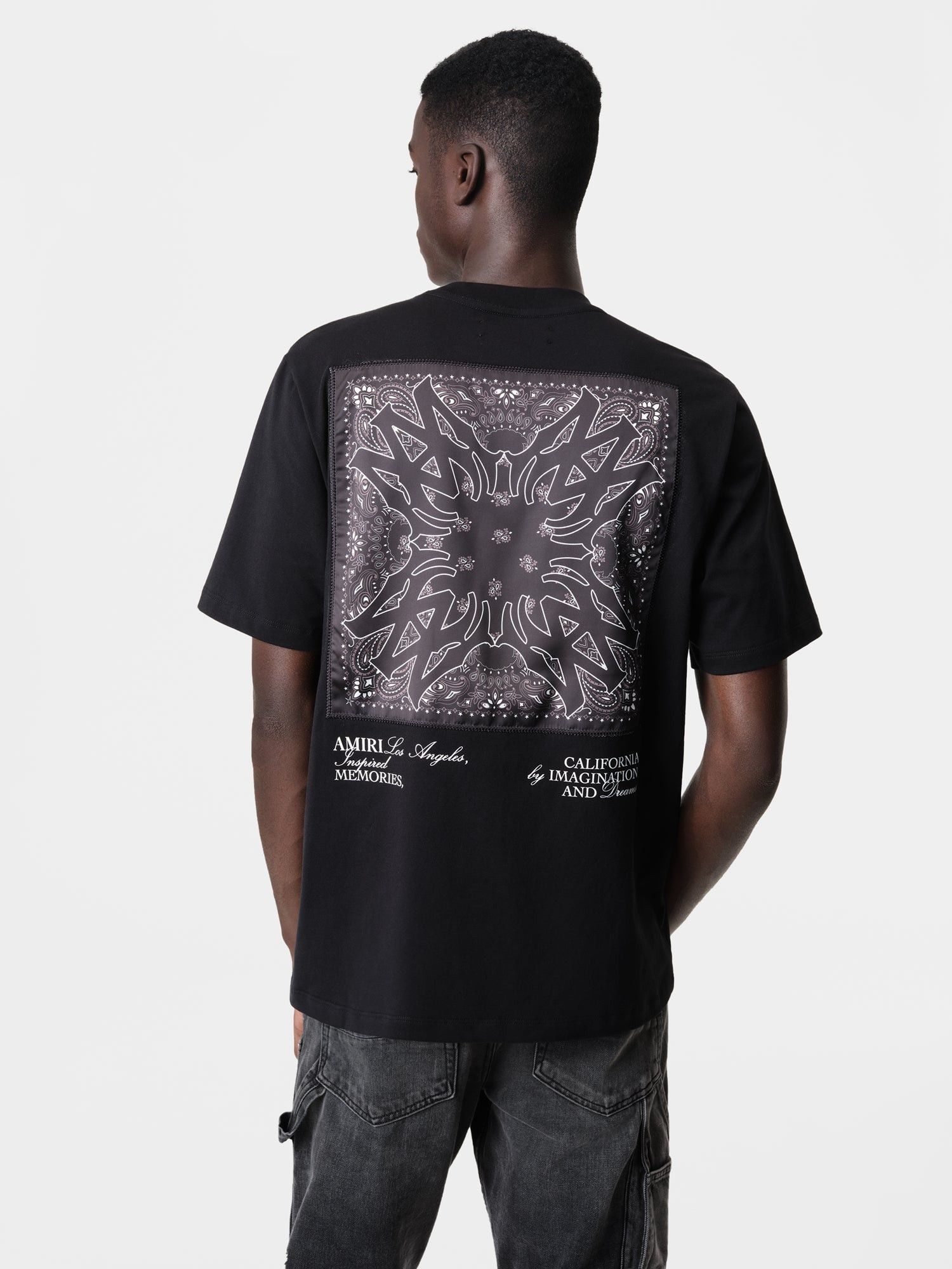 Amiri o1orln1025 Bandana Silk Applique T-Shirt in Black Size US M / EU 48-50 / 2 - 4 Thumbnail