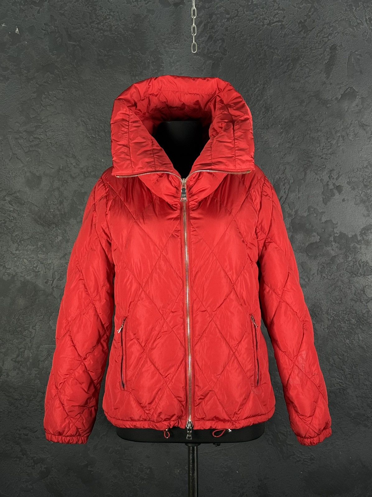 Prada 2008 Prada Red Diamond Women’s Quilted Puffer Jacket Size XL / US 12-14 / IT 48-50 - 1 Thumbnail