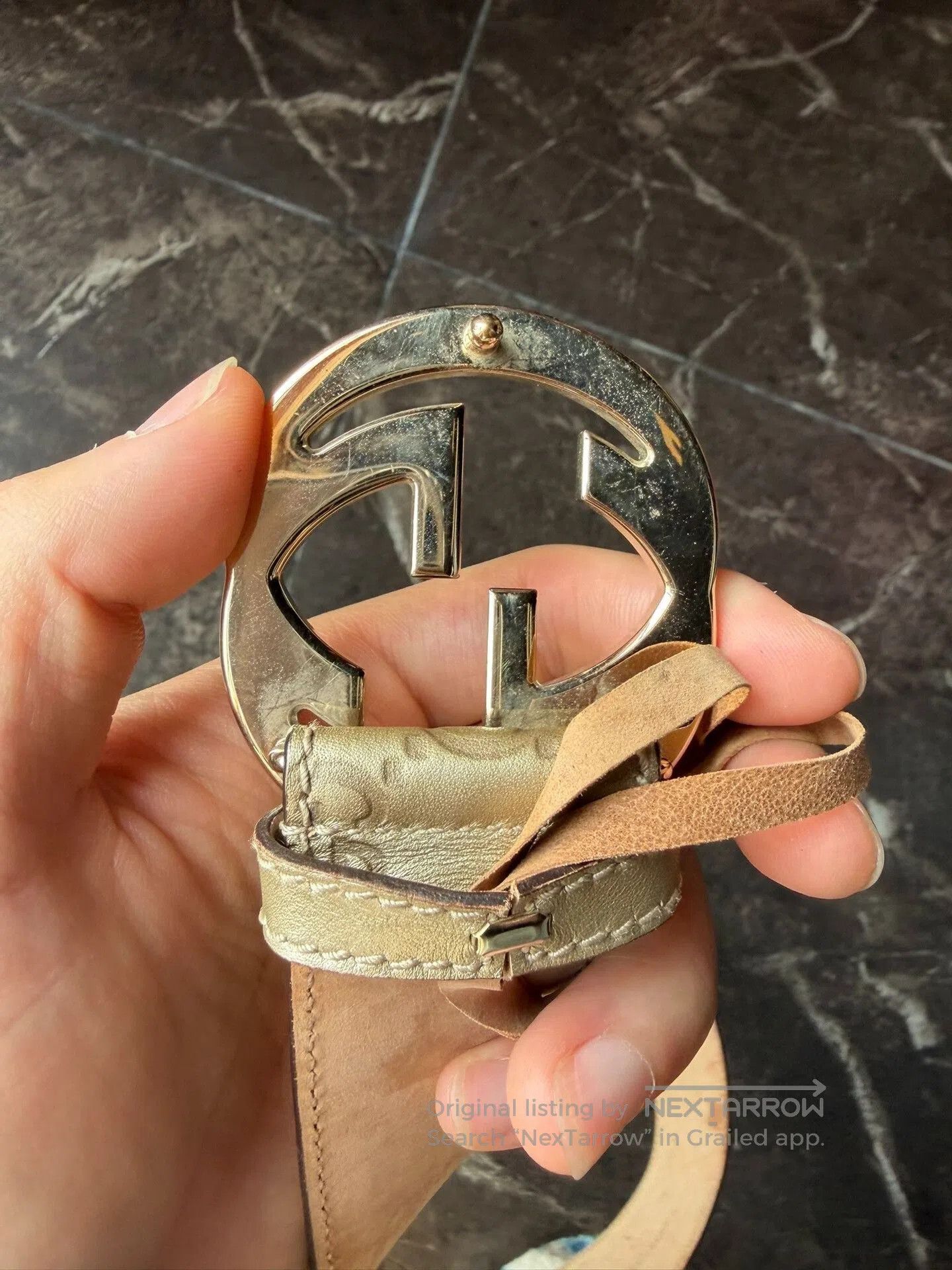 Gucci Gold Double G Buckle Belt.