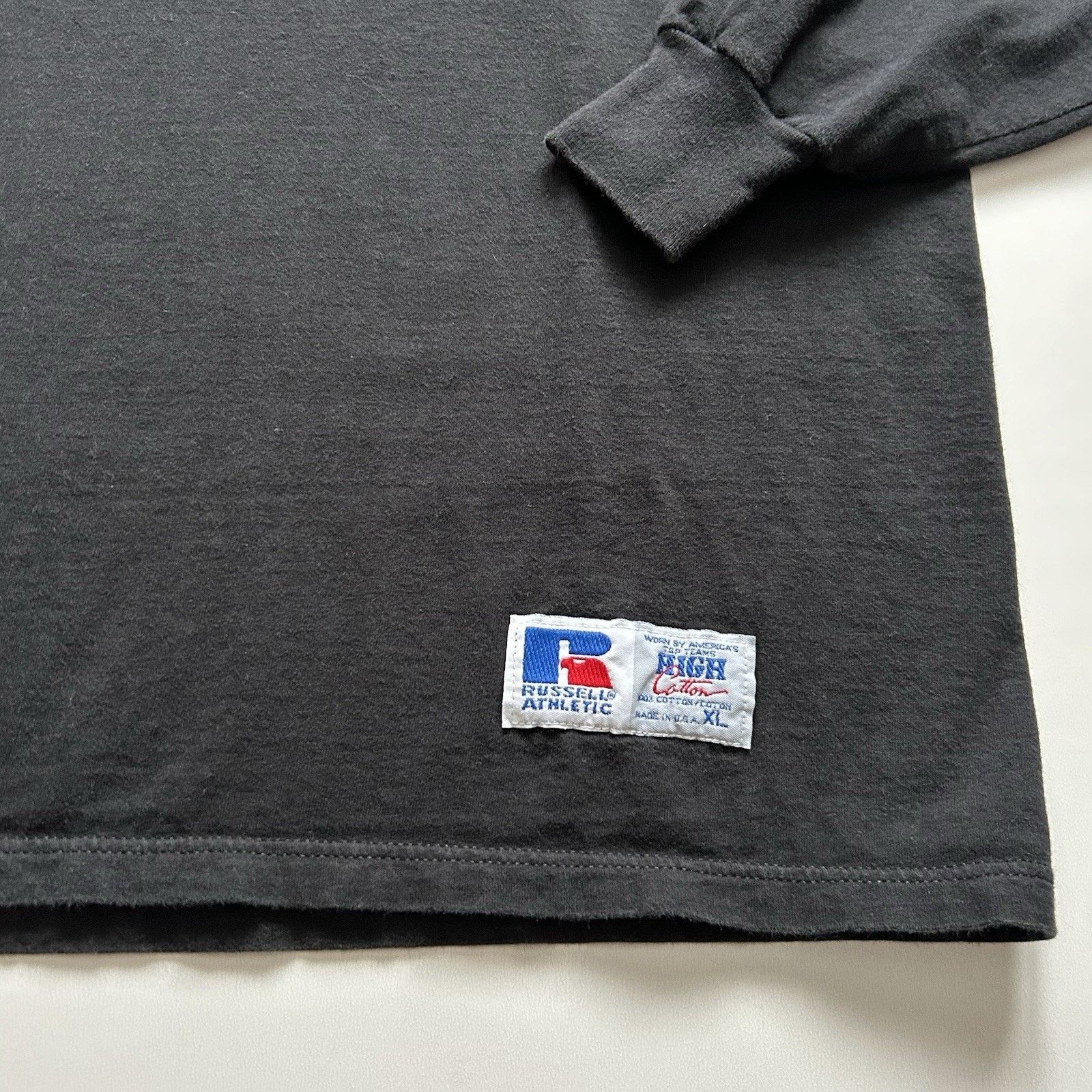 Russell Athletic Vintage Russell Athletic Mock Long Sleeve Shirt XL Black 90s Size US XL / EU 56 / 4 - 2 Thumbnail