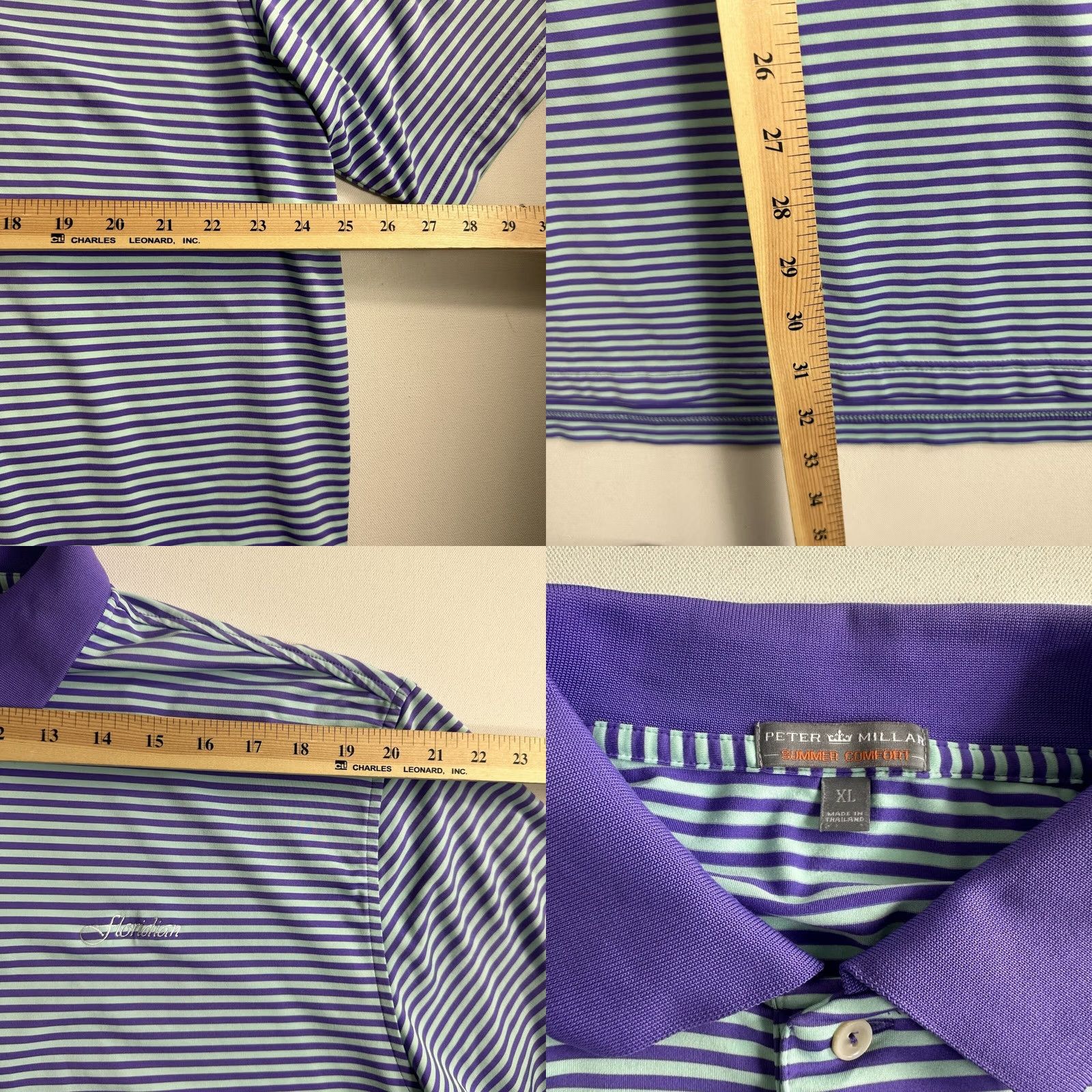Peter Millar Peter Millar Summer Comfort Floridian Golf Polo Shirt Men XL Purple Stripe Size US XL / EU 56 / 4 - 8 Thumbnail