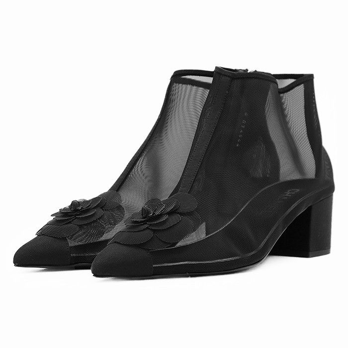 Chanel Chanel Chanel G34544 Camellia Nylon Mesh Short Boots Leather Shoes G34544 DUTY FREE for USA Size ONE SIZE - 1 Thumbnail