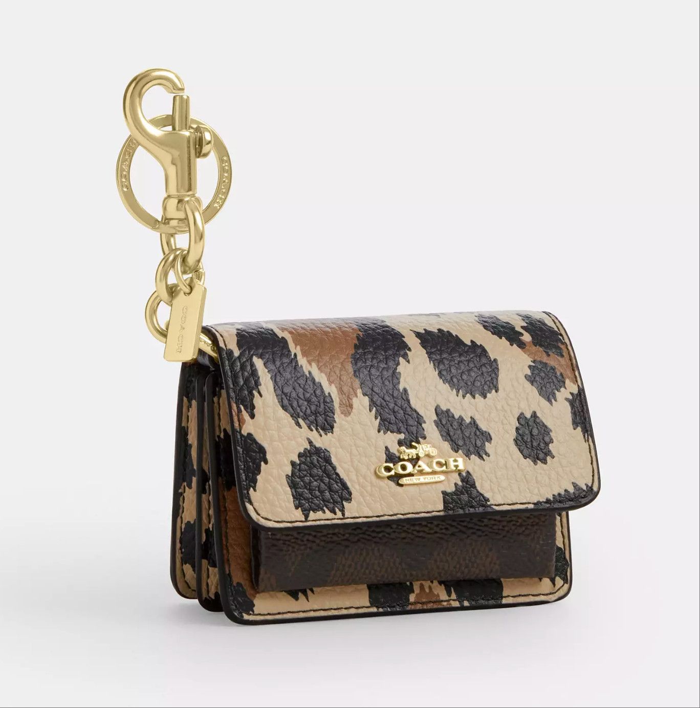 Coach Klare Bag Charm With Signature Canvas And Leopard CCE82 Size ONE SIZE - 6 Thumbnail