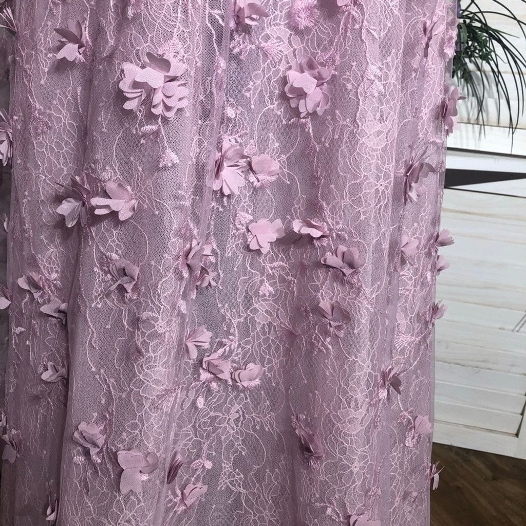 Bcbgmaxazria BCBG Max Azria Corset Gown 3D Floral Lace Sheer Pink Lilac 6 Size M / US 6-8 / IT 42-44 - 11 Thumbnail