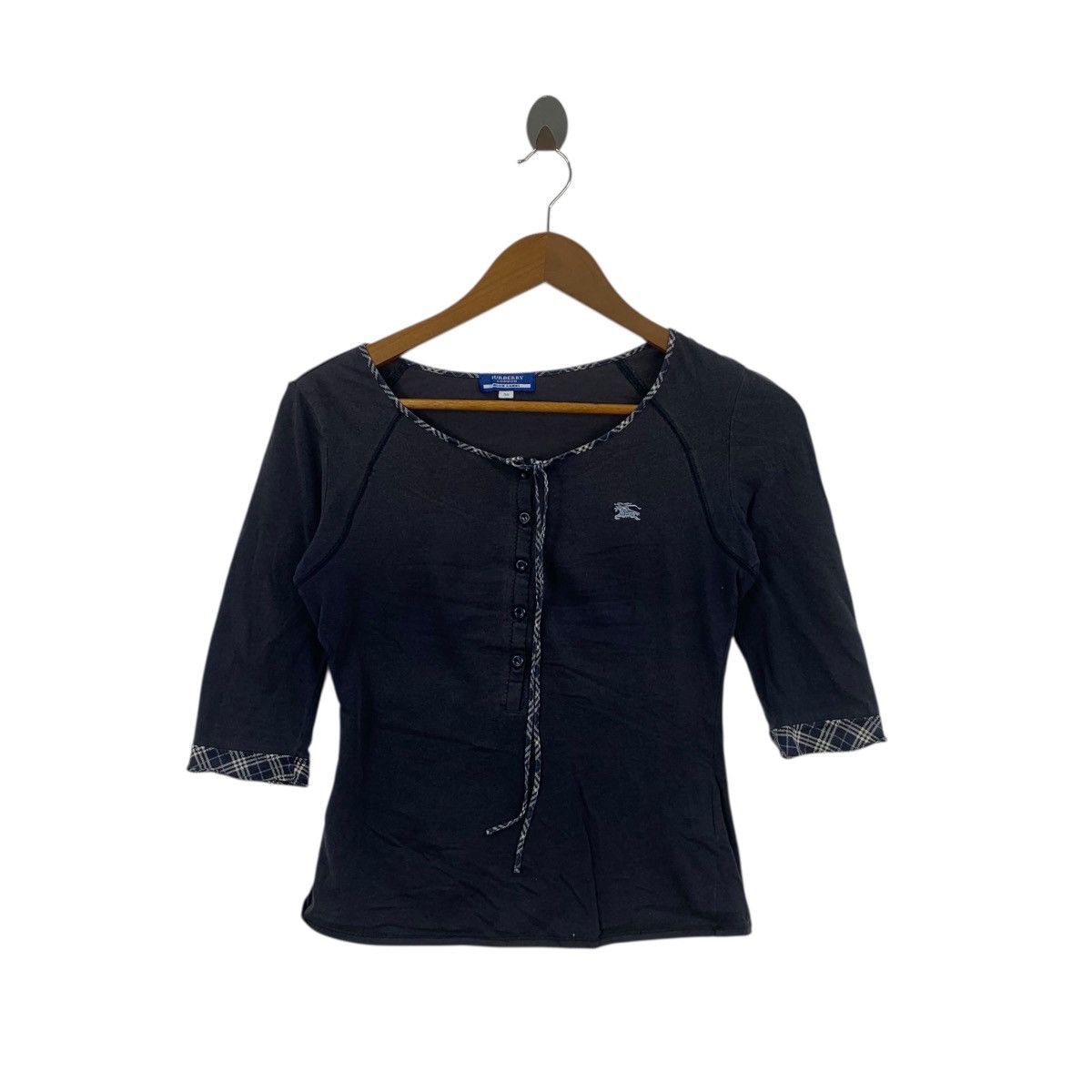 Burberry BURBERRY LONDON BLUE LABEL Nova Checks Tee Shirt Top Size XXS / US 00 / IT 34 - 1 Thumbnail
