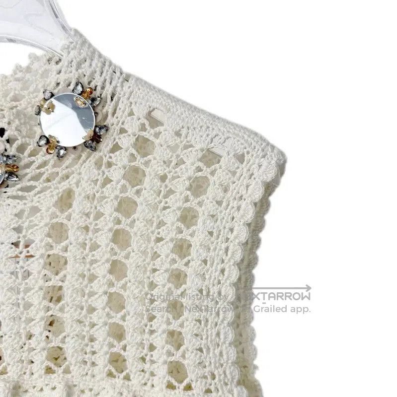 Miu Miu Miu Miu White Cotton Blend Sweater . Size L / US 10 / IT 46 - 3 Thumbnail