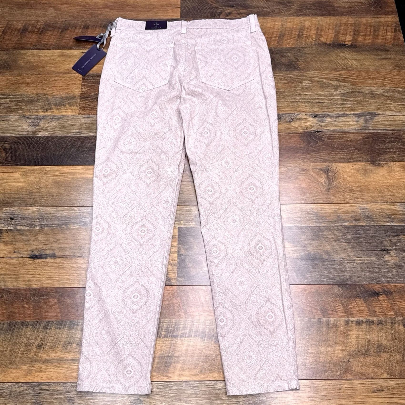 NYDJ NYDJ Skinny Jeans Womens 8 Beige Mid Rise Stretch Denim 5-Pocket USA Paisley Inseam 27in Regular Size 30" / US 8 / IT 44 - 3 Thumbnail