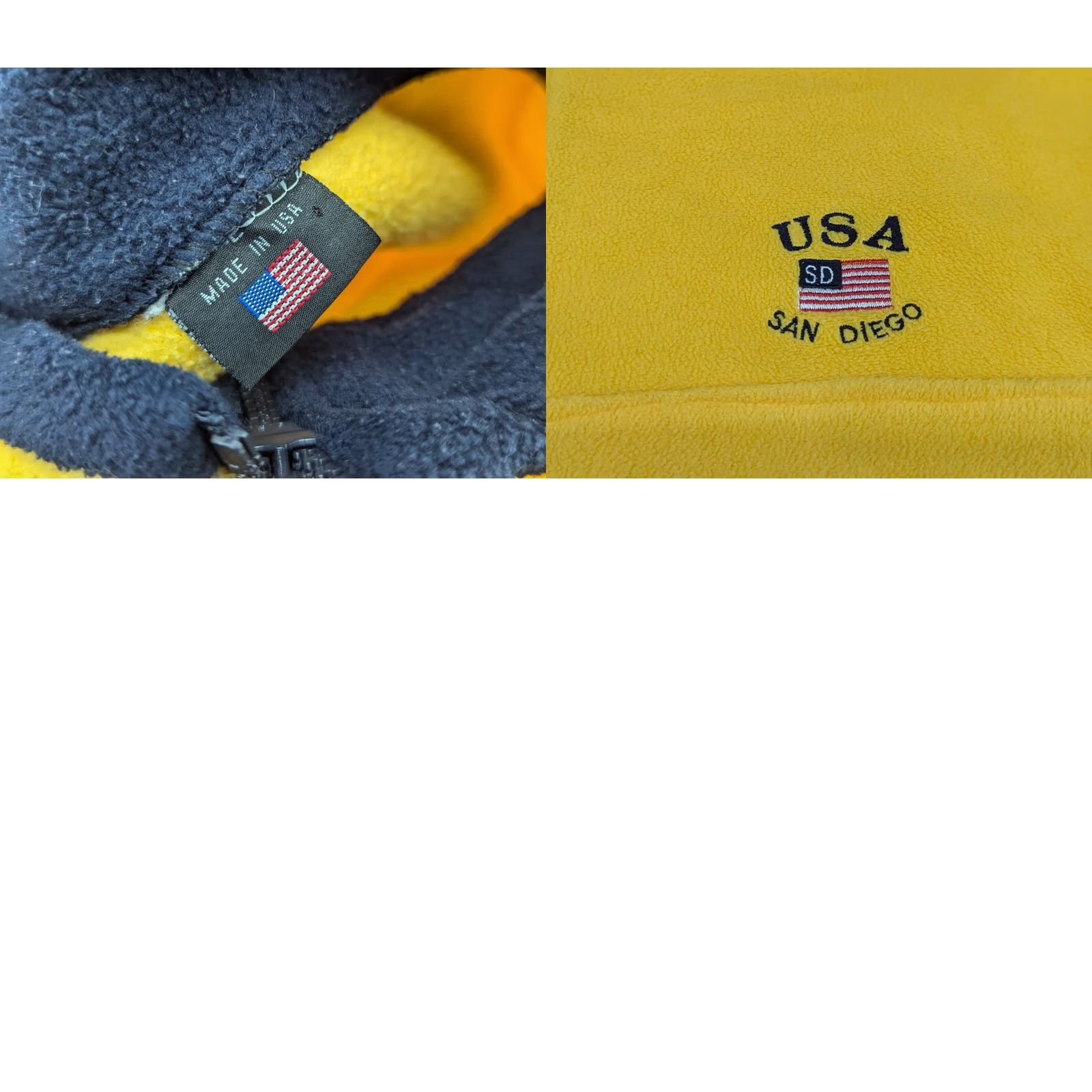 Vintage VINTAGE Ameritex Sweatshirt Mens L Made in USA San Diego Yellow 1/4 Zip Activewear Knit Polyester Size US L / EU 52-54 / 3 - 8 Thumbnail