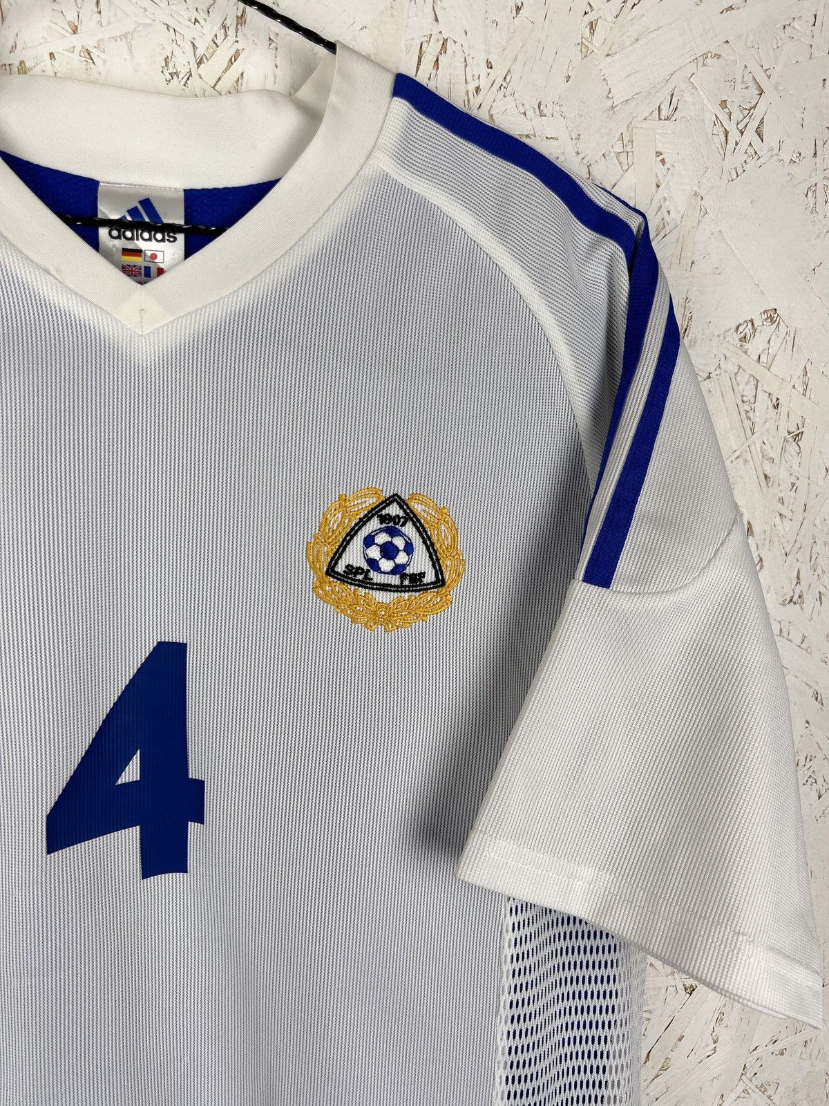 Adidas 00s Adidas Finland #4 Sami Hyypia 2002/03 Home Soccer Jersey Size US M / EU 48-50 / 2 - 4 Thumbnail