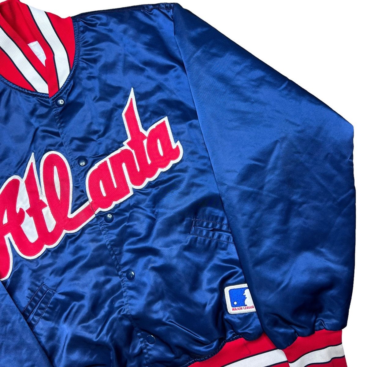 MLB × Vintage Vintage 1980s MLB Atlanta Braves Satin Bomber Jacket Size US L / EU 52-54 / 3 - 14 Thumbnail
