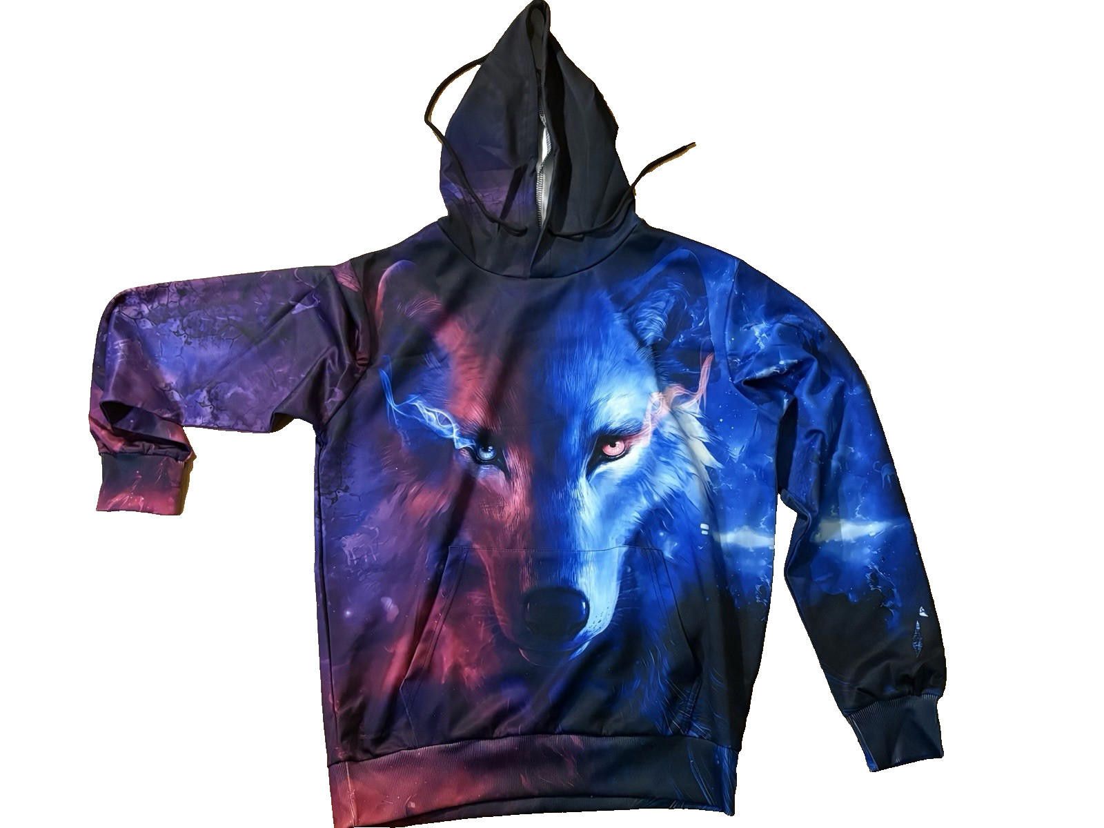 The Unbranded Brand Unisex Novelty Wolf Graphic Hoodie 3D Print NEW Size M/S Size US S / EU 44-46 / 1 - 4 Thumbnail