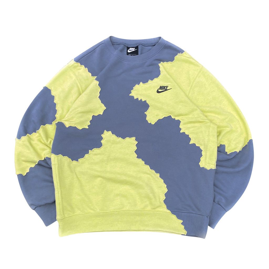 Nike Reworked Vintage Nike Patchwork Crewneck Soft Green/Blue | Grailed