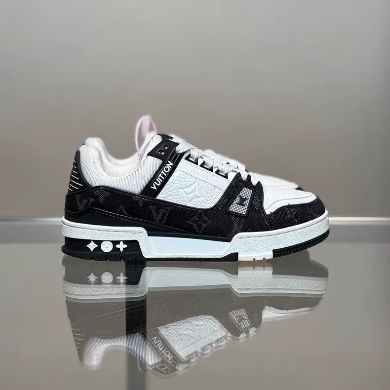 Louis Vuitton Louis Vuitton Trainer Black and White Denim shoes Size US 5 / EU 37 - 3 Thumbnail
