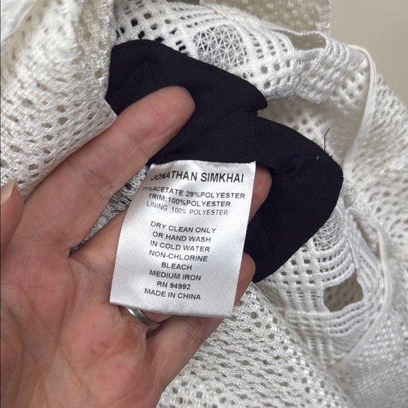 Jonathan Simkhai Jonathan Simkhai Black Sleeveless Top with white asymmetrica Size L / US 10 / IT 46 - 3 Thumbnail
