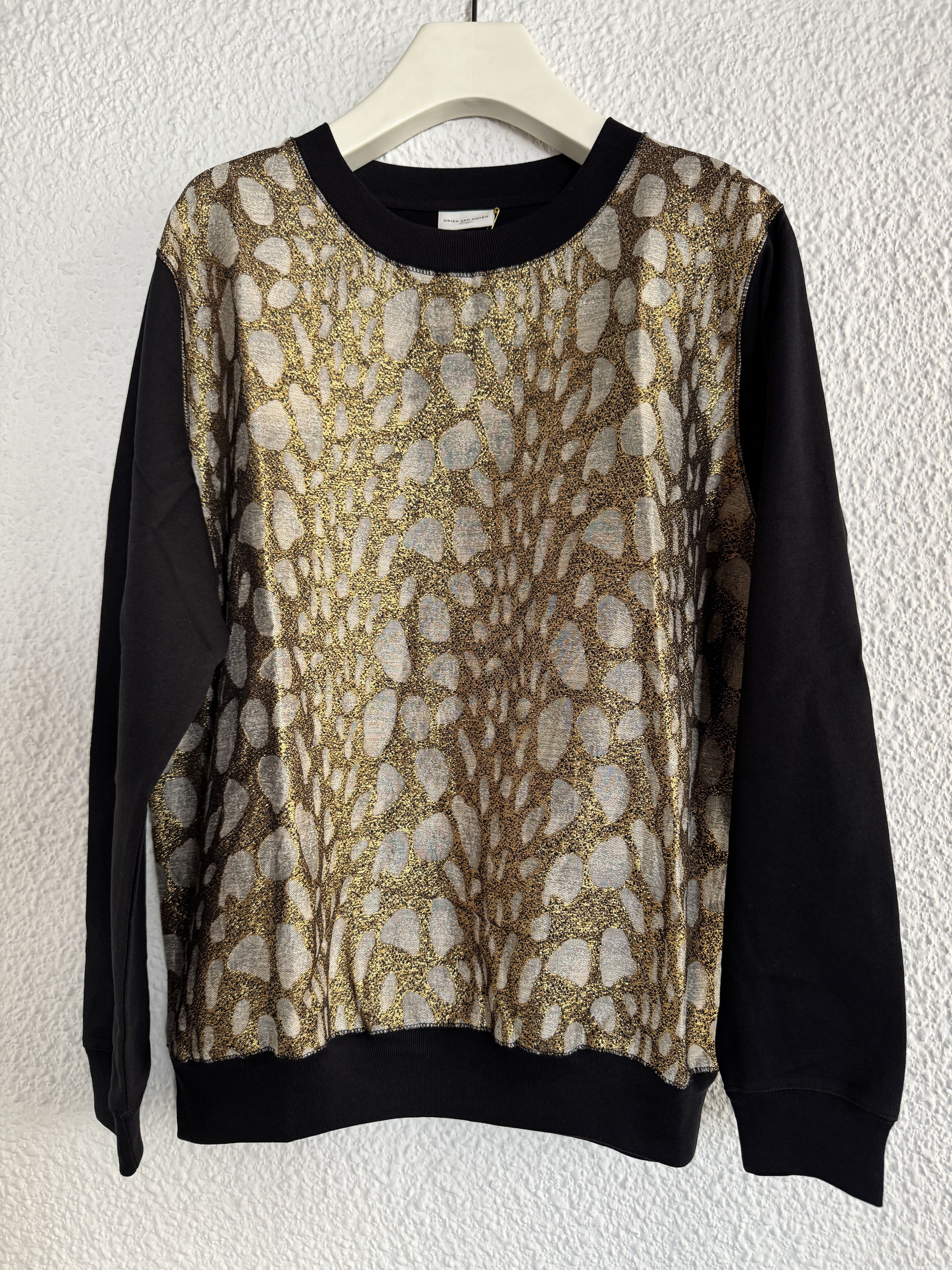 Dries Van Noten Dries Van Noten Women's Sweatshirt Black and Gold Size L / US 10 / IT 46 - 1 Thumbnail