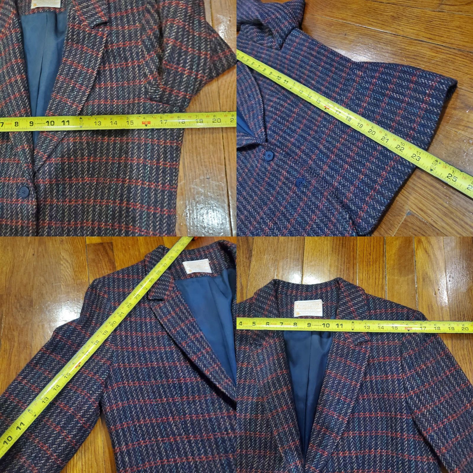 Pendleton Vintage Pendleton Blazer Womens 10 Blue Red Plaid Wool Jacket Made USA 80s 90s Size L / US 10 / IT 46 - 8 Thumbnail
