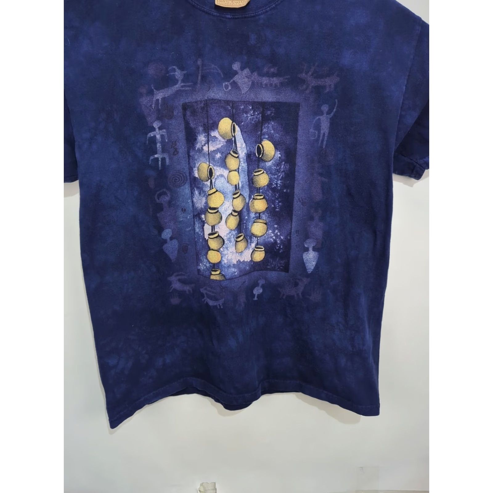 The Mountain VINTAGE The Mountain T-Shirt Mens Large Blue Stone Wash Tie Dye Ancient Egypt Hieroglyphs Shirt Mens Large Size US L / EU 52-54 / 3 - 7 Thumbnail