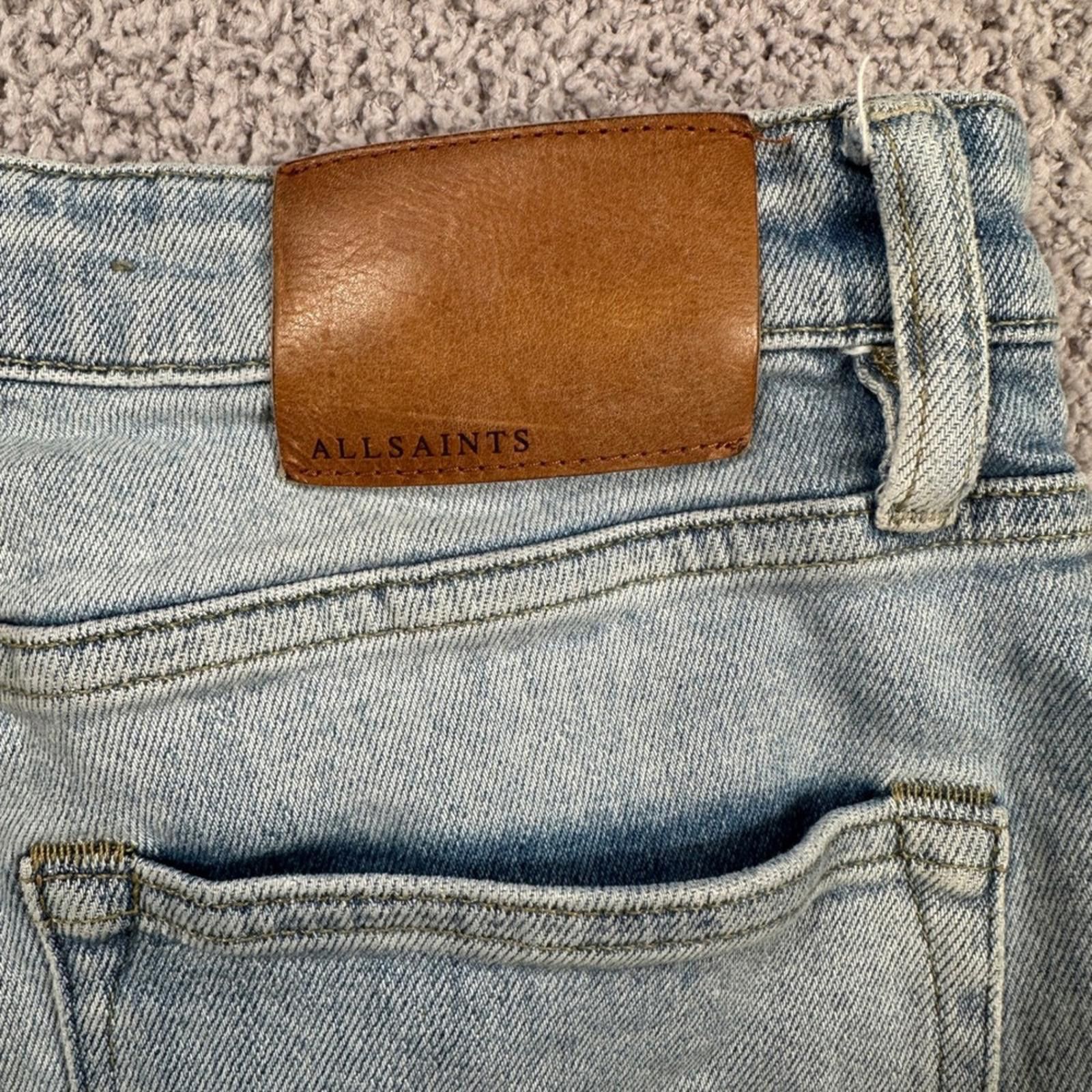Allsaints ALLSAINTS Jack Mens Jeans 32 Light Wash Distressed Skinny Size US 32 / EU 48 - 6 Thumbnail