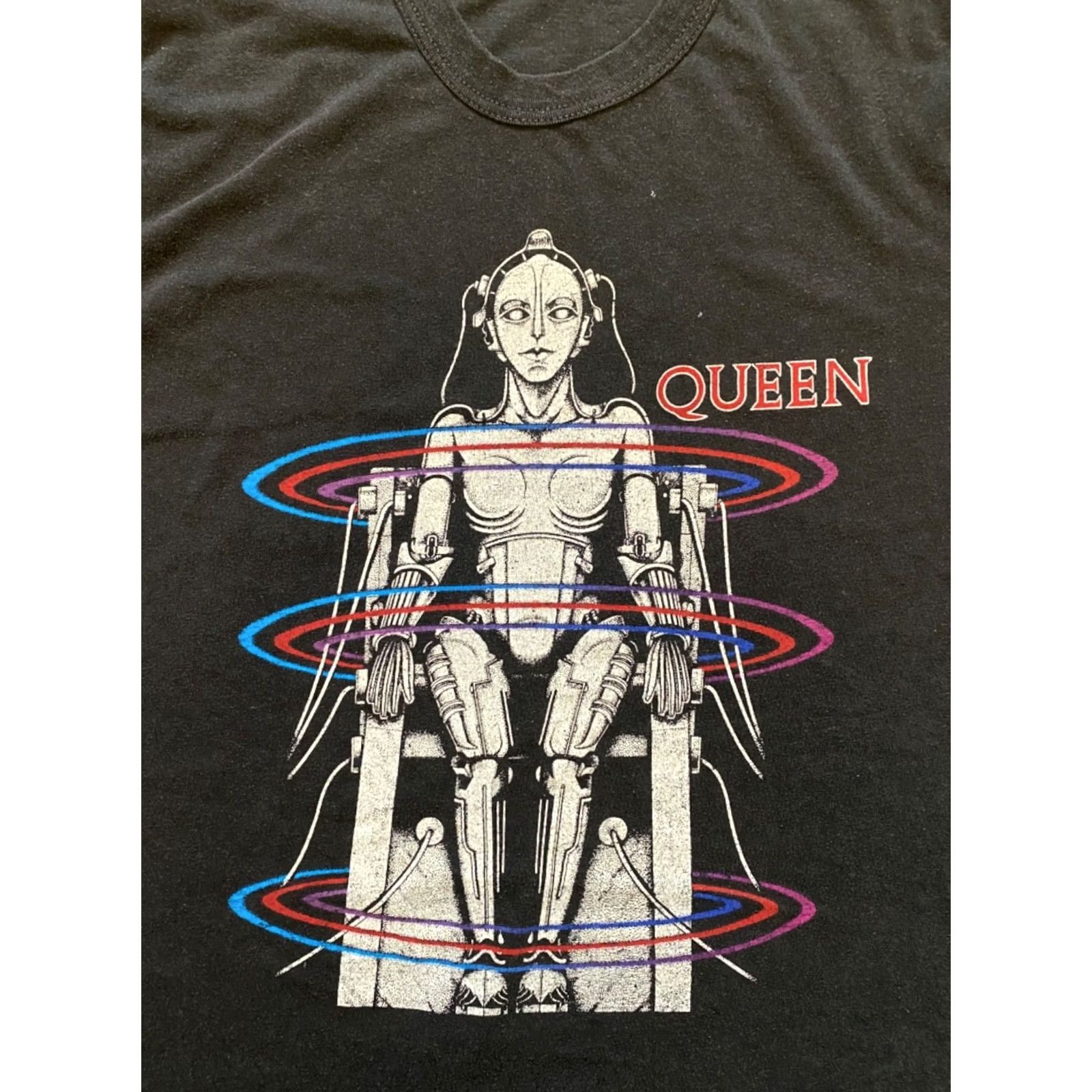 Vintage VINTAGE Queen European Concert Tour Black T-shirt Mens L XL Black Music Band Rock T-Shirt 1984 9/10 Size US L / EU 52-54 / 3 - 3 Thumbnail