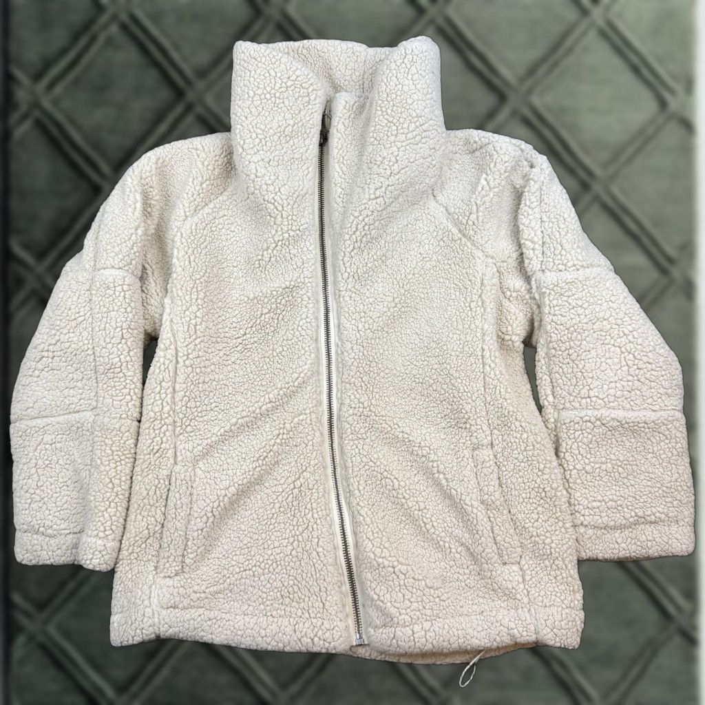 Free People VINTAGE We The Free People Slouchy Jacket Womens XS Beige Sherpa Full Zip Size XS / US 0-2 / IT 36-38 - 1 Thumbnail