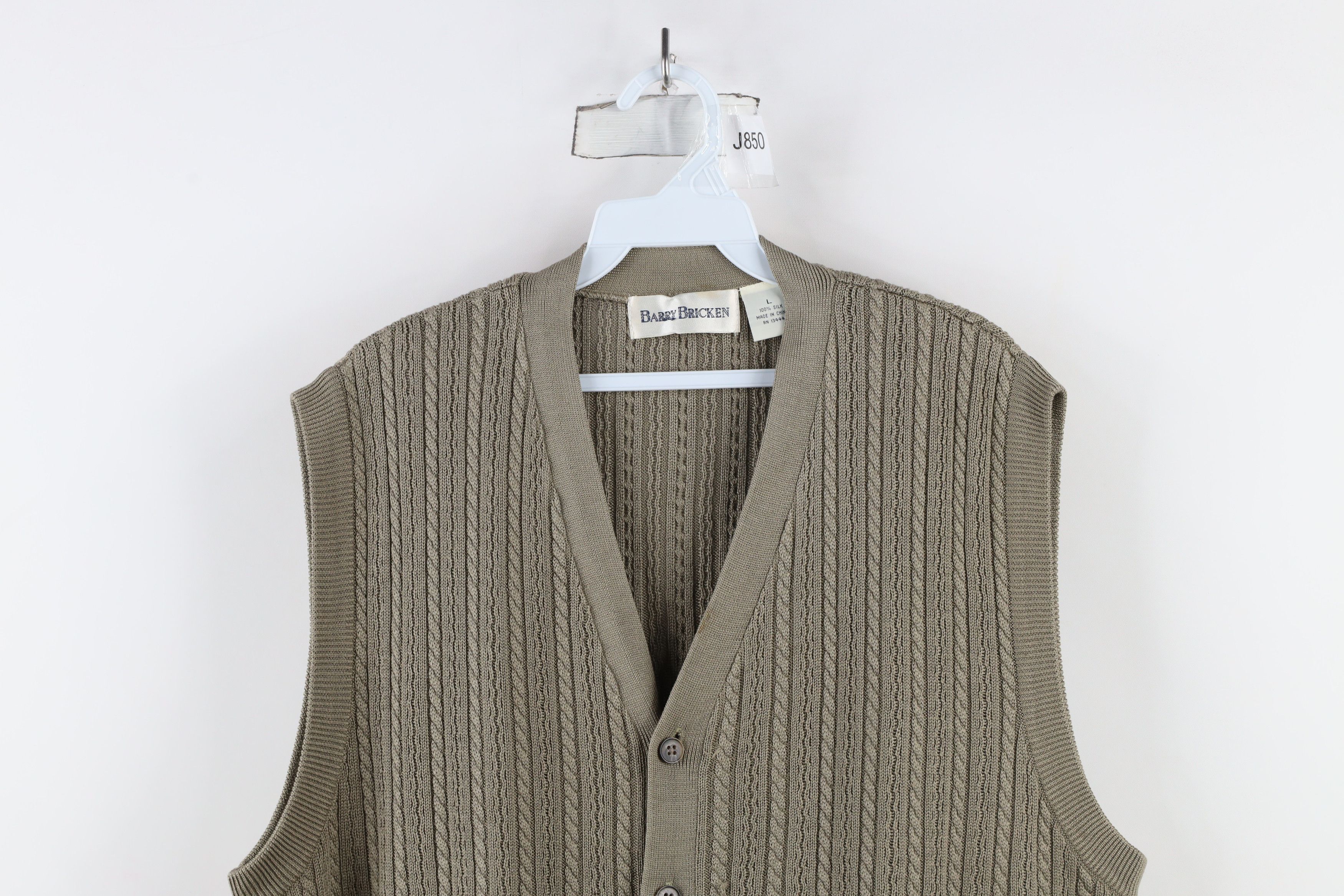 Vintage Vintage 90s Streetwear Cable Knit Cardigan Sweater Vest Size US L / EU 52-54 / 3 - 2 Thumbnail
