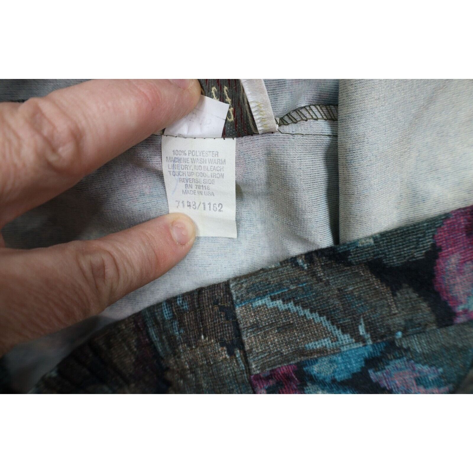 Vintage Vintage 80s 90s Mid Mod Abstract Flower Skirt Size 38" / US 16 / IT 52 - 7 Thumbnail
