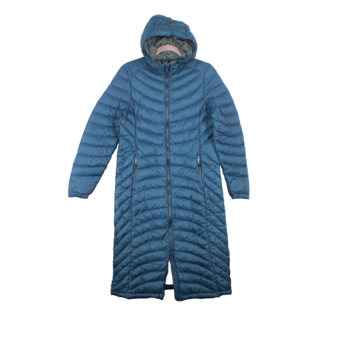 image of L L Bean x Outdoor Life Ll Bean Ultralight 850 Down Three-Quarter Length Hooded Coat in Blue, Women