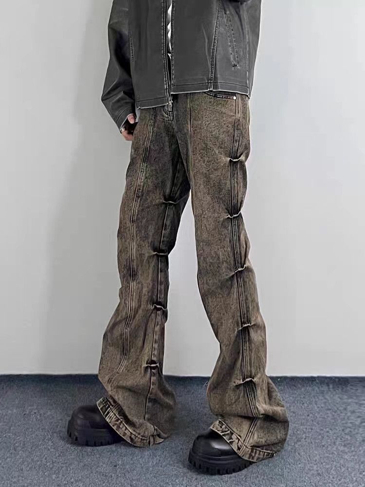 Japanese Brand × Jean Street grunge washed micro-flared jeans Size US 30 / EU 46 - 3 Thumbnail