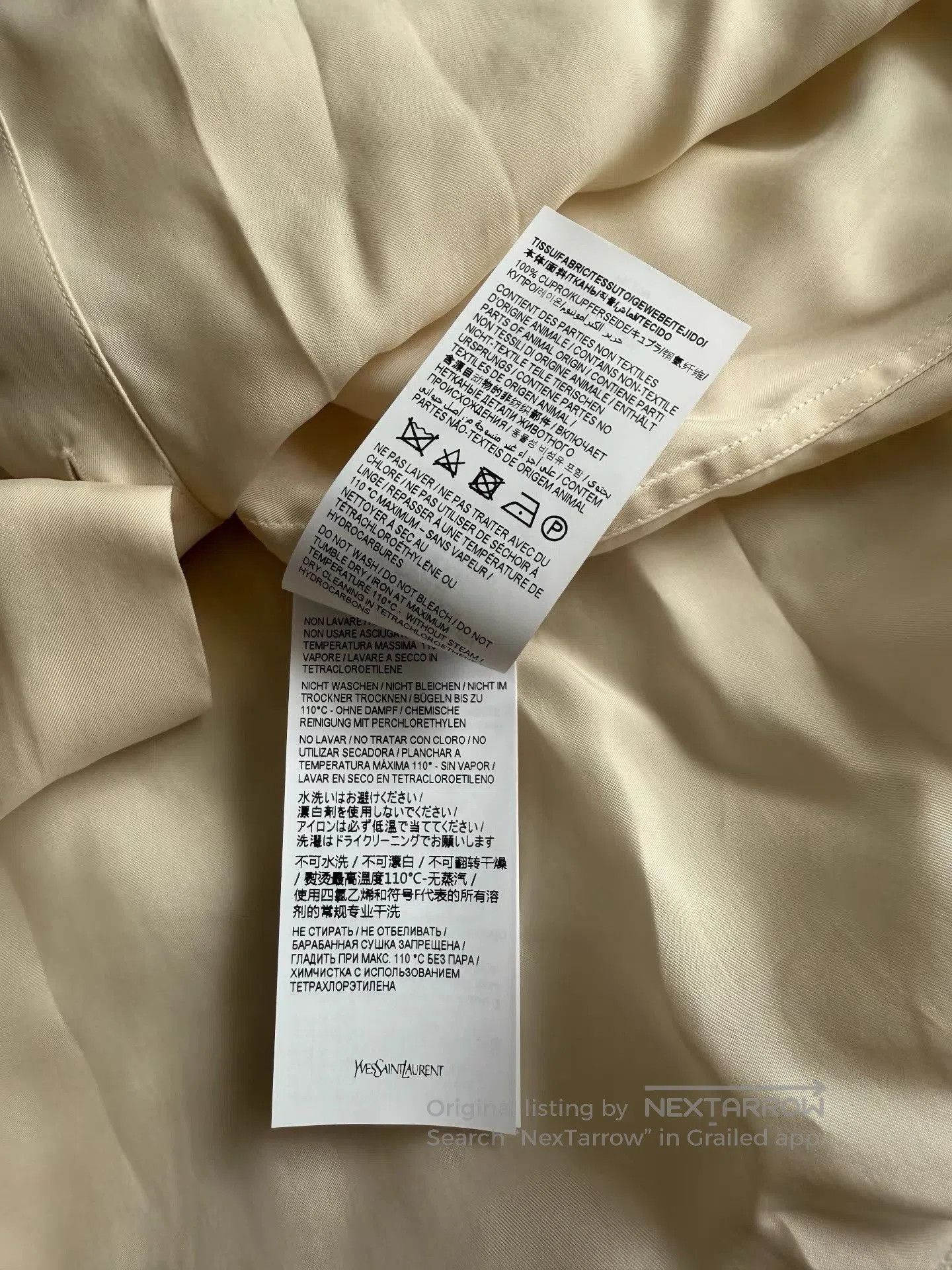 Saint Laurent Paris Beige Long Sleeve Button-Up Shirt Size M. Size US M / EU 48-50 / 2 - 7 Thumbnail