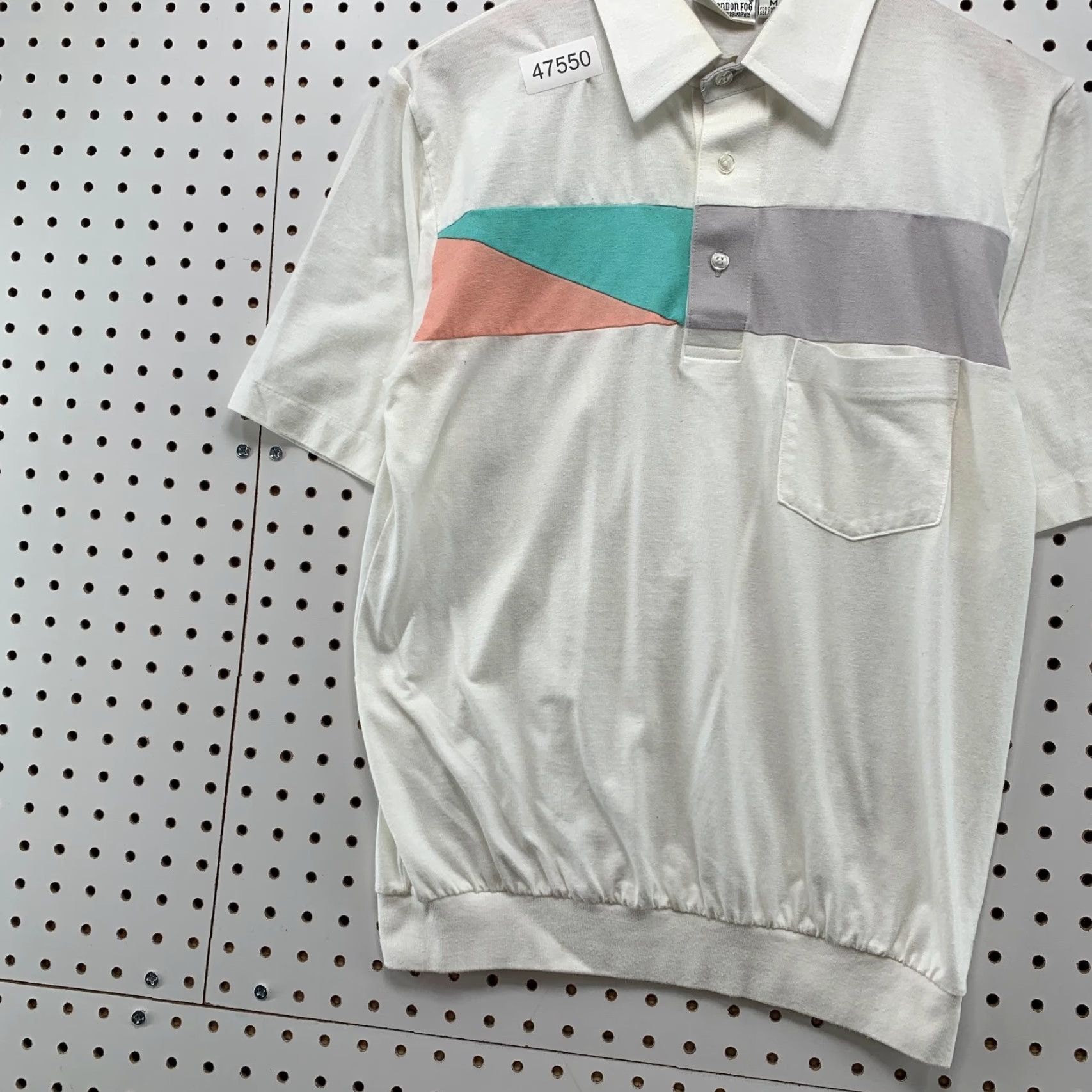 Vintage Vintage London Fog Polo Button Shirt Mens M White Polyester Cotton Blend Size US M / EU 48-50 / 2 - 5 Thumbnail