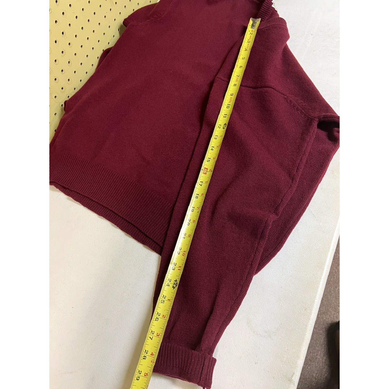 Sears VINTAGE Sears Mens Red Lambs Wool V-Neck Long Sleeve Large Sweater Size US L / EU 52-54 / 3 - 6 Thumbnail