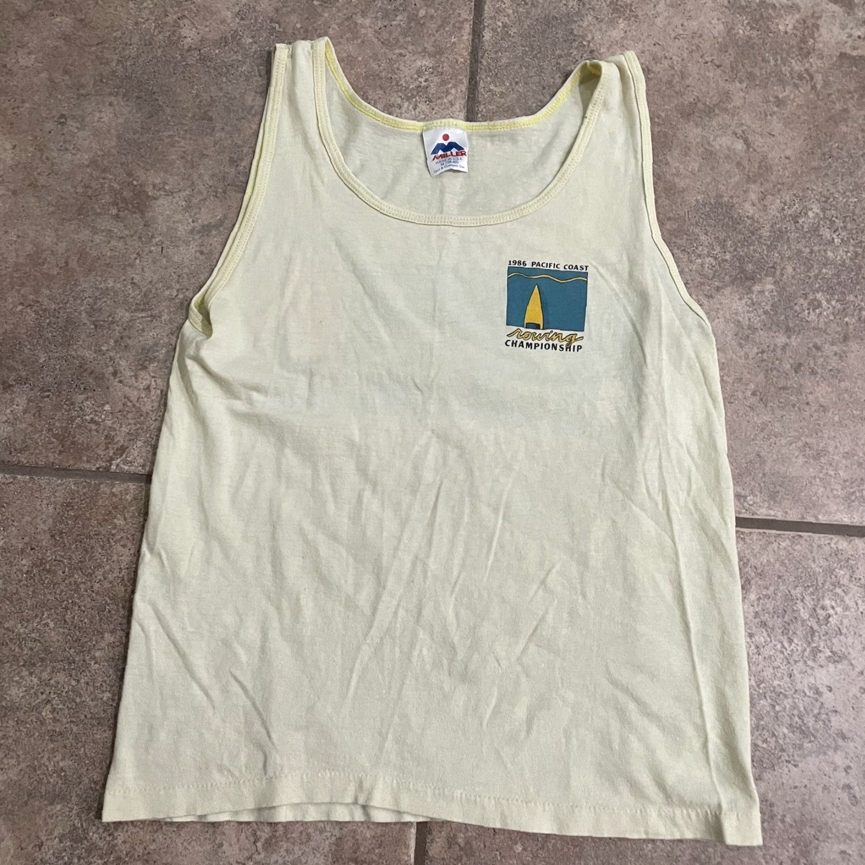 Vintage VINTAGE Miller yellow Pacific coast championship muscle shirt Mens M Size US M / EU 48-50 / 2 - 2 Thumbnail