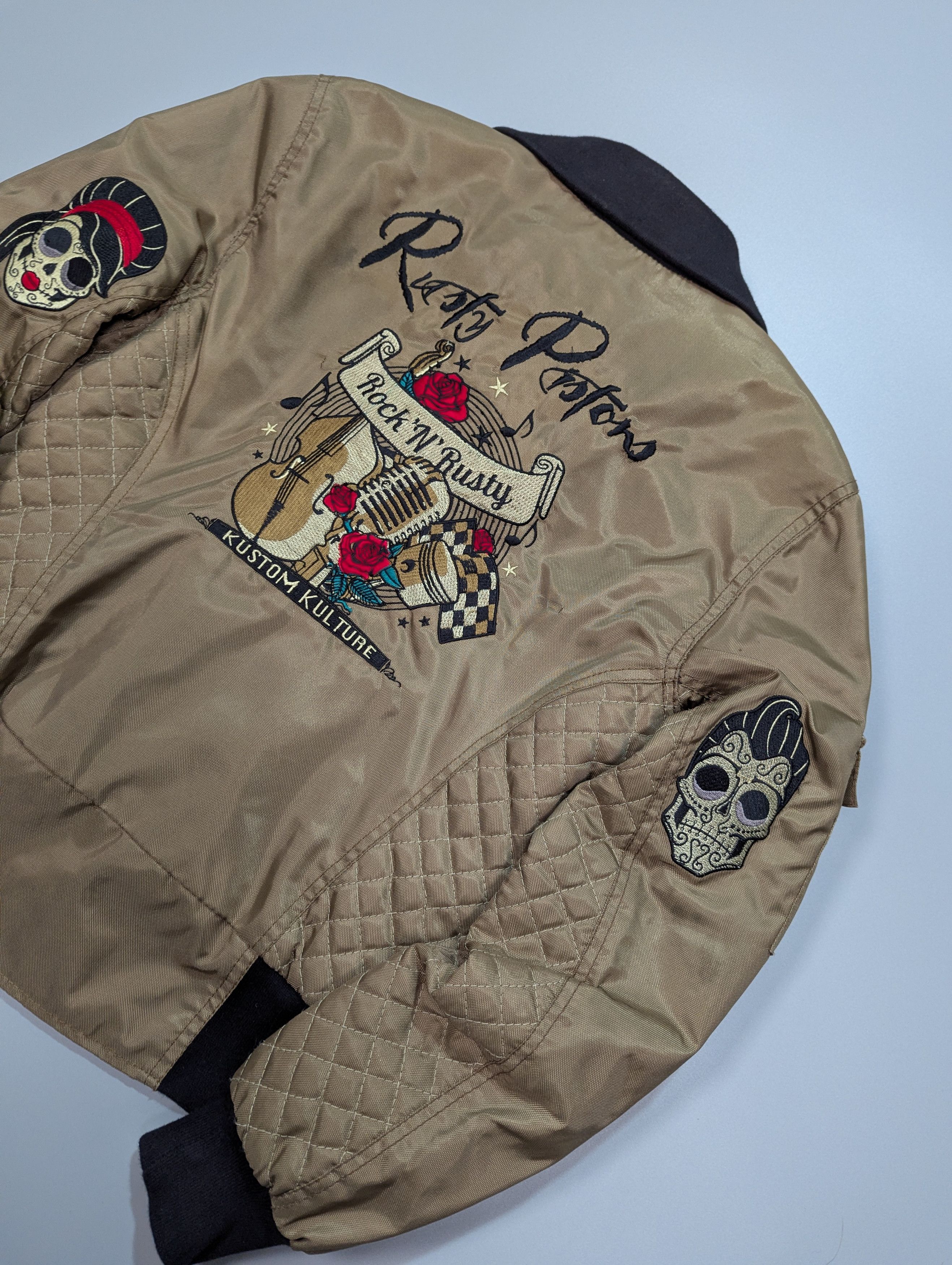 Vintage RUSTY PISTONS Vintage Womens Biker Motorcycle Jacket Bomber Size S / US 4 / IT 40 - 4 Thumbnail