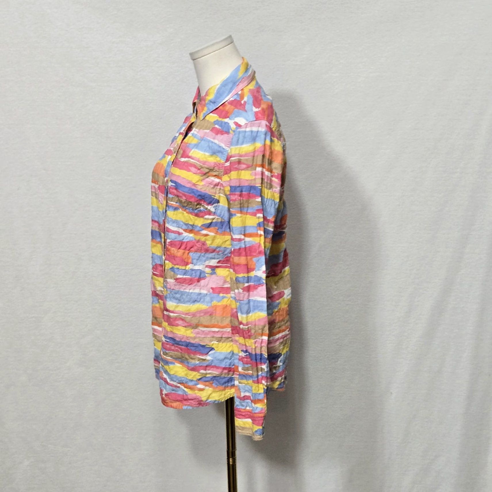 J.McLaughlin J.McLaughlin Shirt Womens XS Multicolor Watercolor Print Button-Down Long Sleeve Size XS / US 0-2 / IT 36-38 - 2 Thumbnail