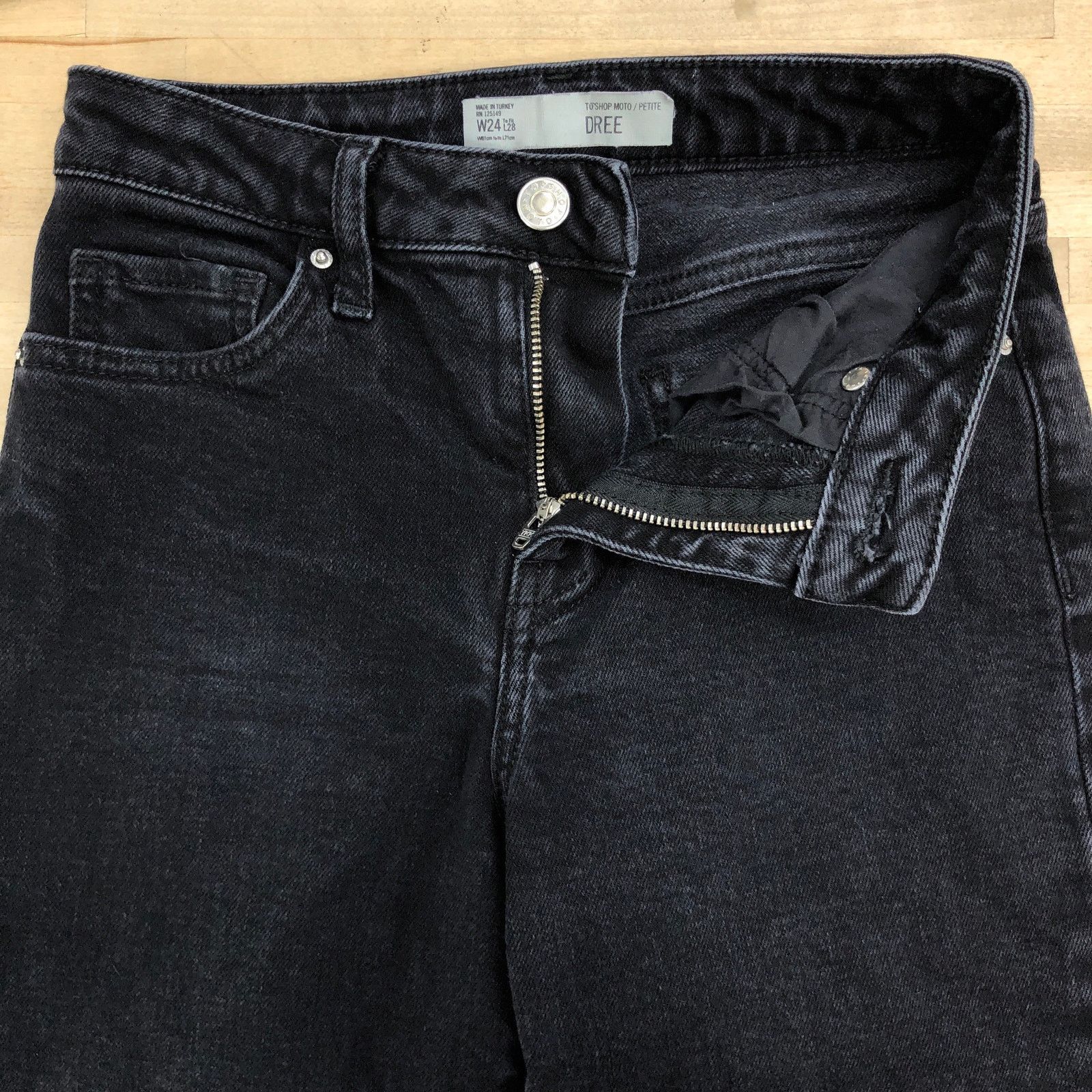 Topshop TopShop Size 24P Jeans Moto Dree Flare Crop Black Stretch Size 24" / US 00 / IT 34 - 12 Thumbnail