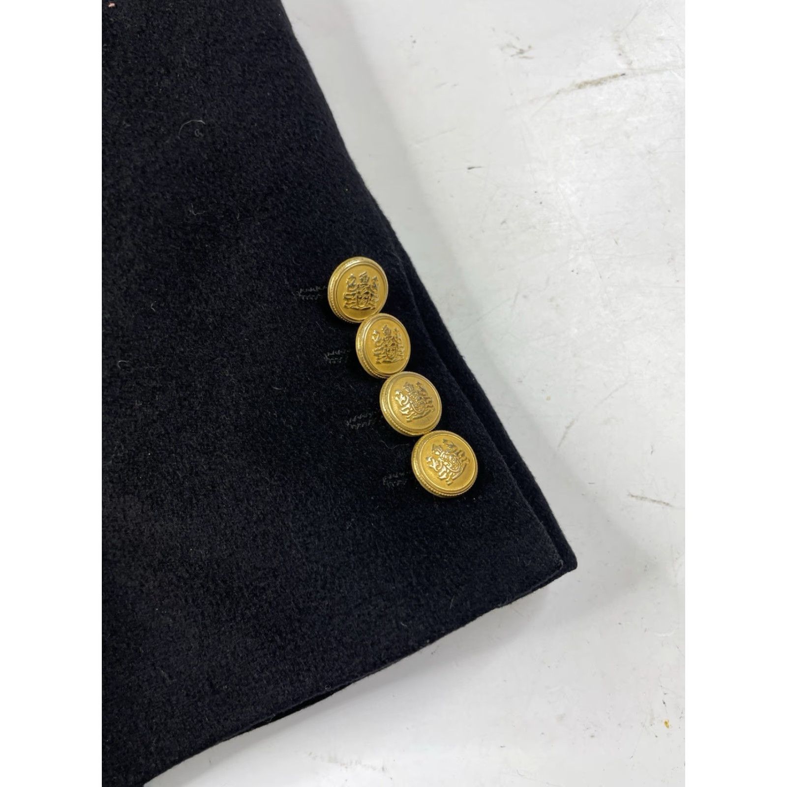 Aquascutum VINTAGE Aquascutum Blazer Jacket Women’s Wool Double-Breasted Black Size 18 Gold Buttons Notch Lapel City London Retro 6-Button Six-Button Regular Fit Size XXL / US 16-18 / IT 52-54 - 6 Thumbnail
