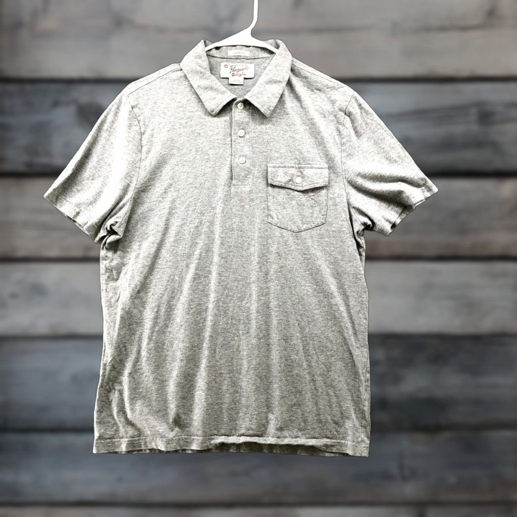 Vintage PENGUIN Polo Shirt Gray M Mens Medium Cotton Blend Shirt 1990s/2000s? Size US M / EU 48-50 / 2 - 1 Thumbnail