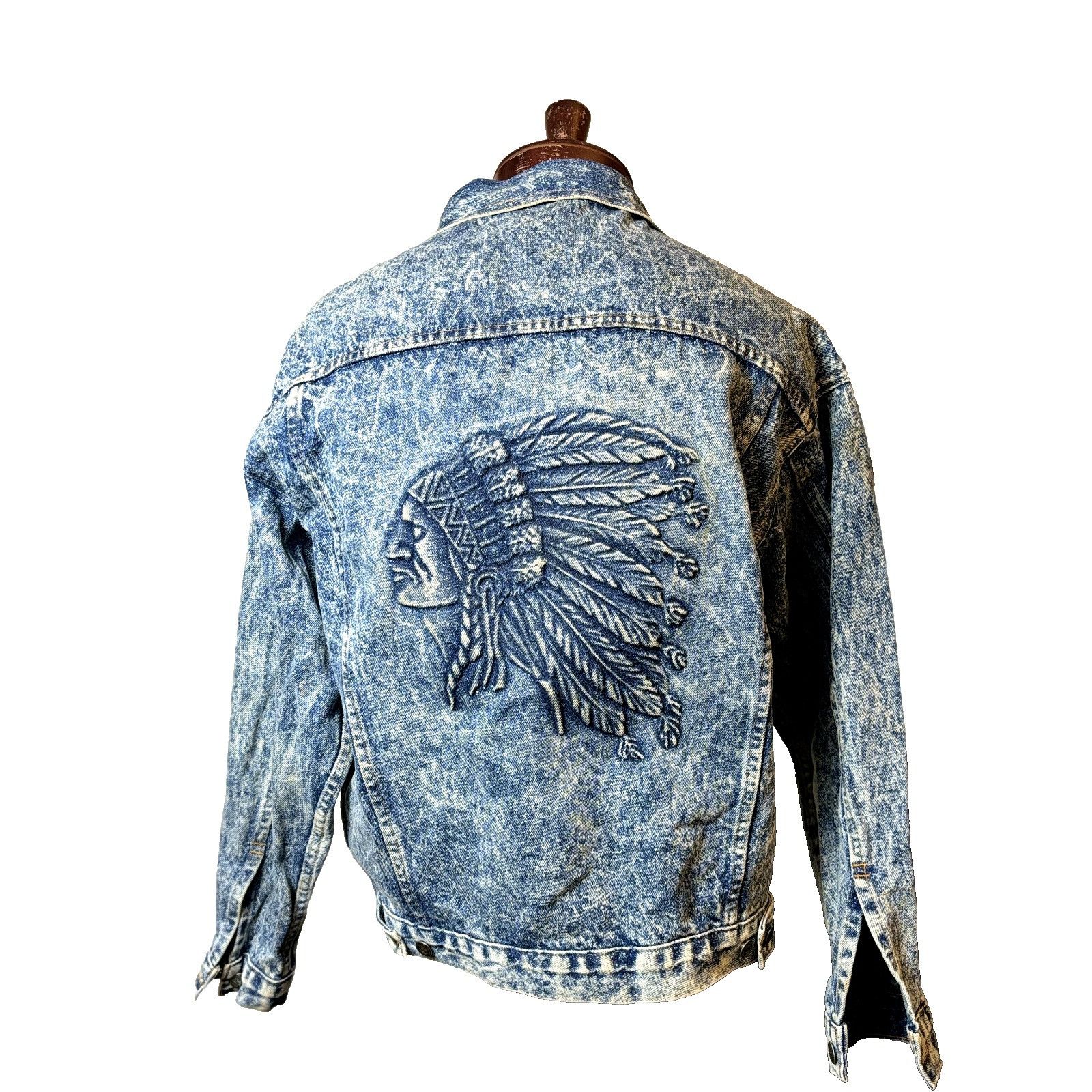 Other Men's Indian Tribal Back Design Size S VTG Acid Wash Denim J Size US S / EU 44-46 / 1 - 1 Thumbnail