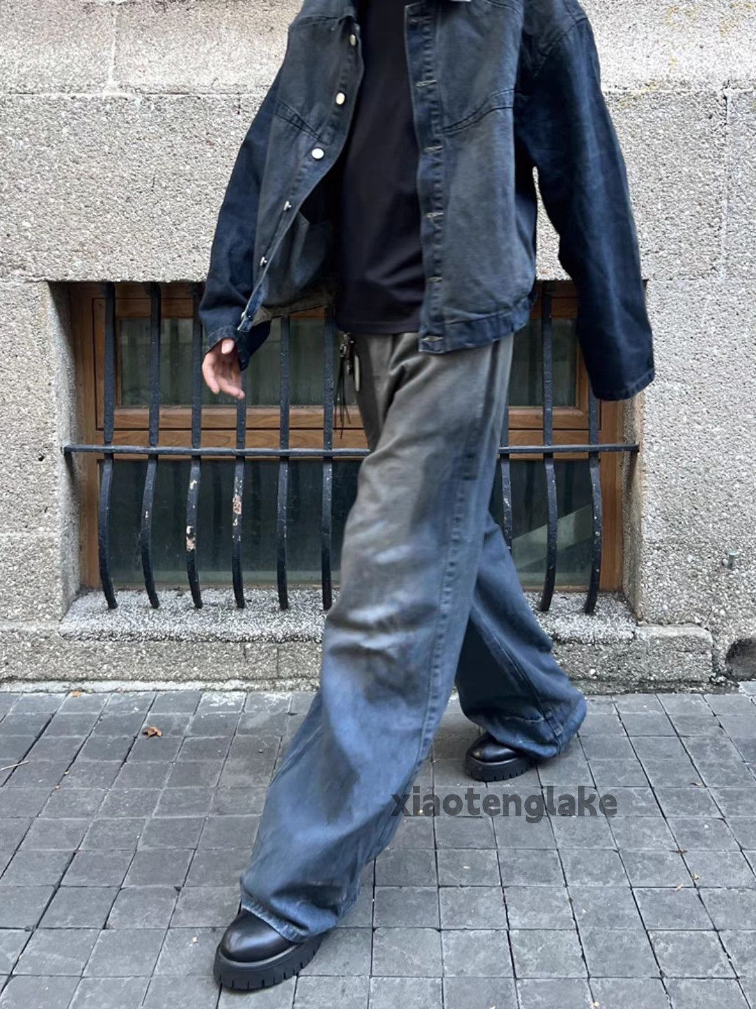 Jean × Vintage washed faded loose baggy stain skate hiphop jeans Size US 34 / EU 50 - 2 Thumbnail