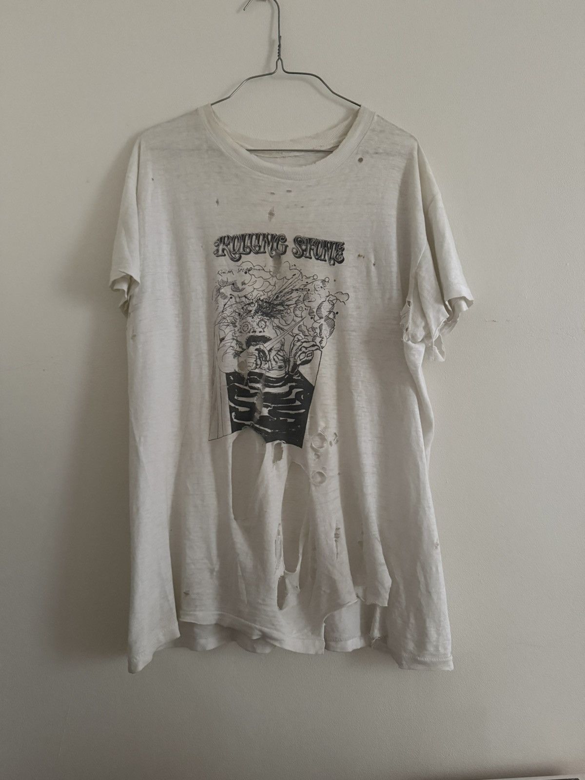 Vintage Vintage Ralph Steadman Rolling Stone 70 Thrashed Faded Shirt Size US L / EU 52-54 / 3 - 1 Thumbnail