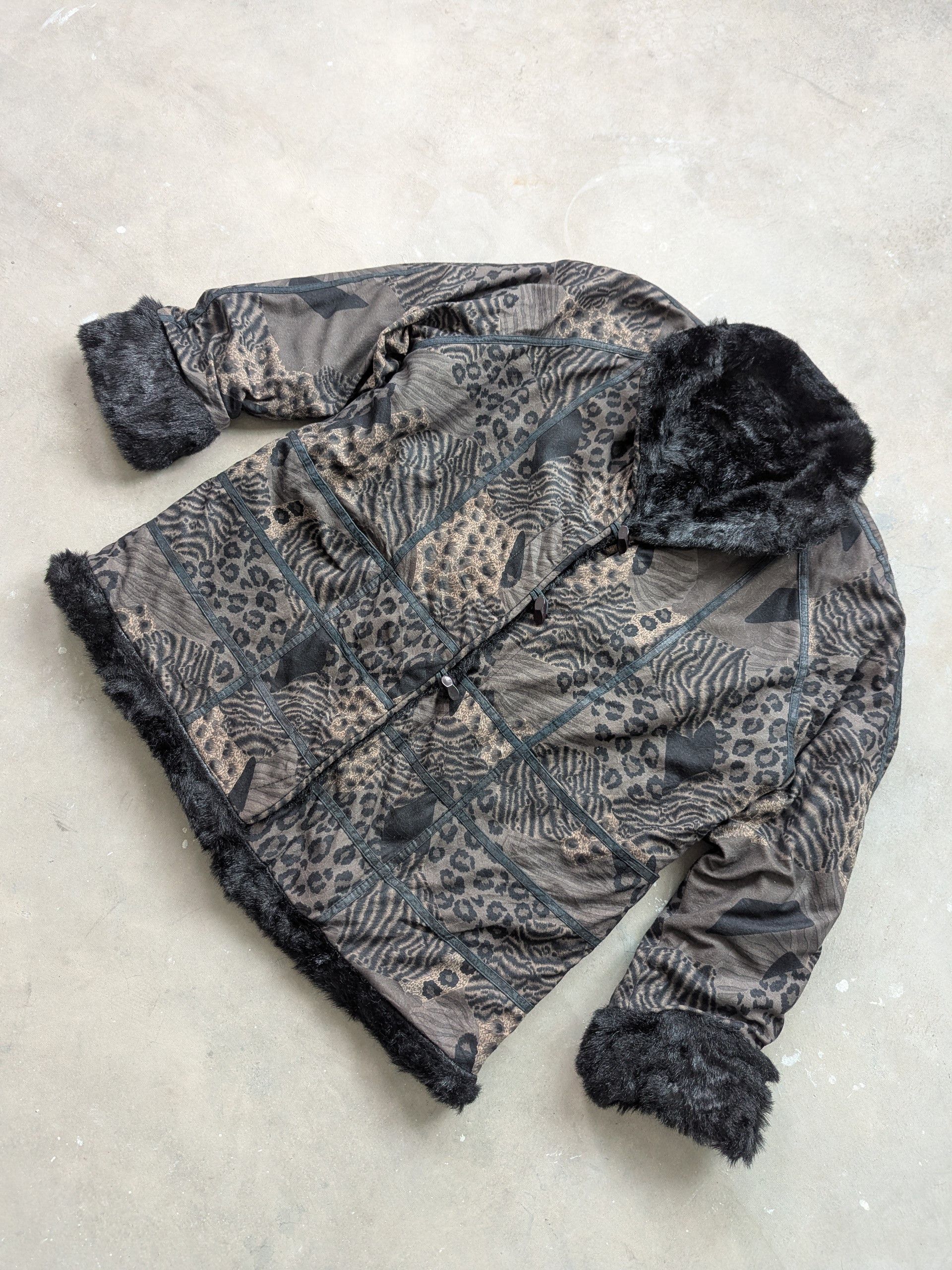 Japanese Brand × Le Grande Bleu (L.G.B.) × Vintage Vintage 90s Faux Fur Jacket Leopard Printed Size XL / US 12-14 / IT 48-50 - 2 Thumbnail