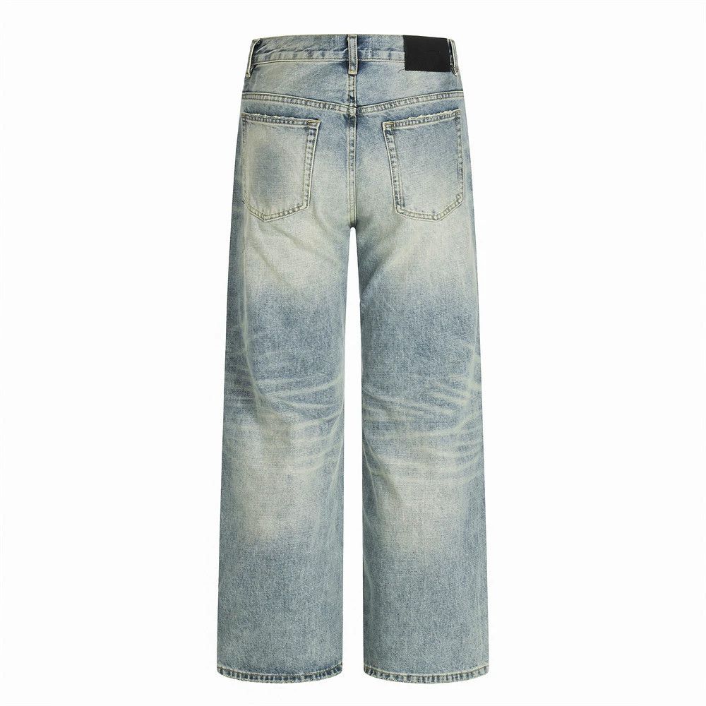 Vintage Men's loose casual gradient distressed punk washed jeans Size US 32 / EU 48 - 2 Thumbnail
